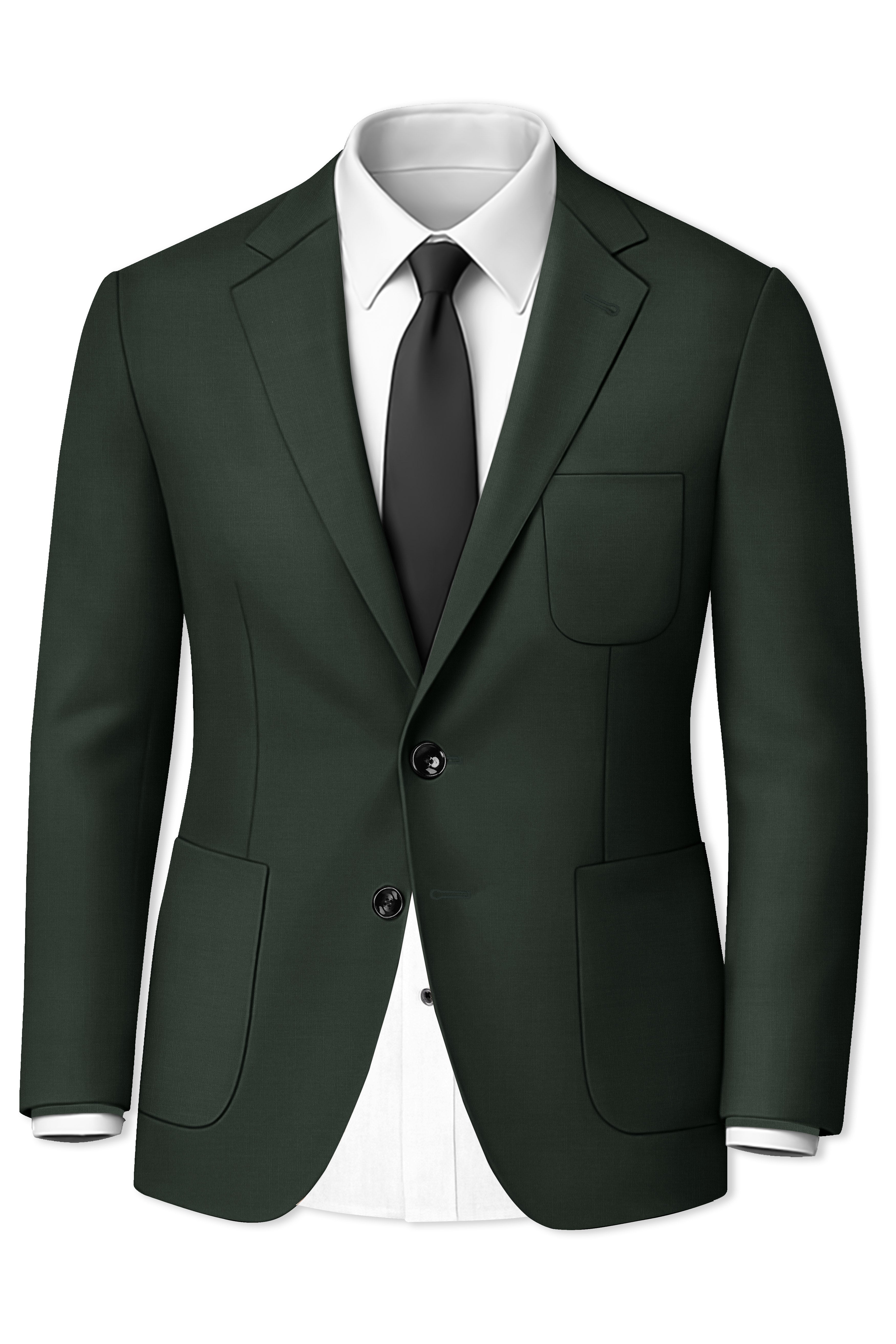 Virenza-Rangoon Green Solid Premium Cotton Single Breasted Sports Blazer