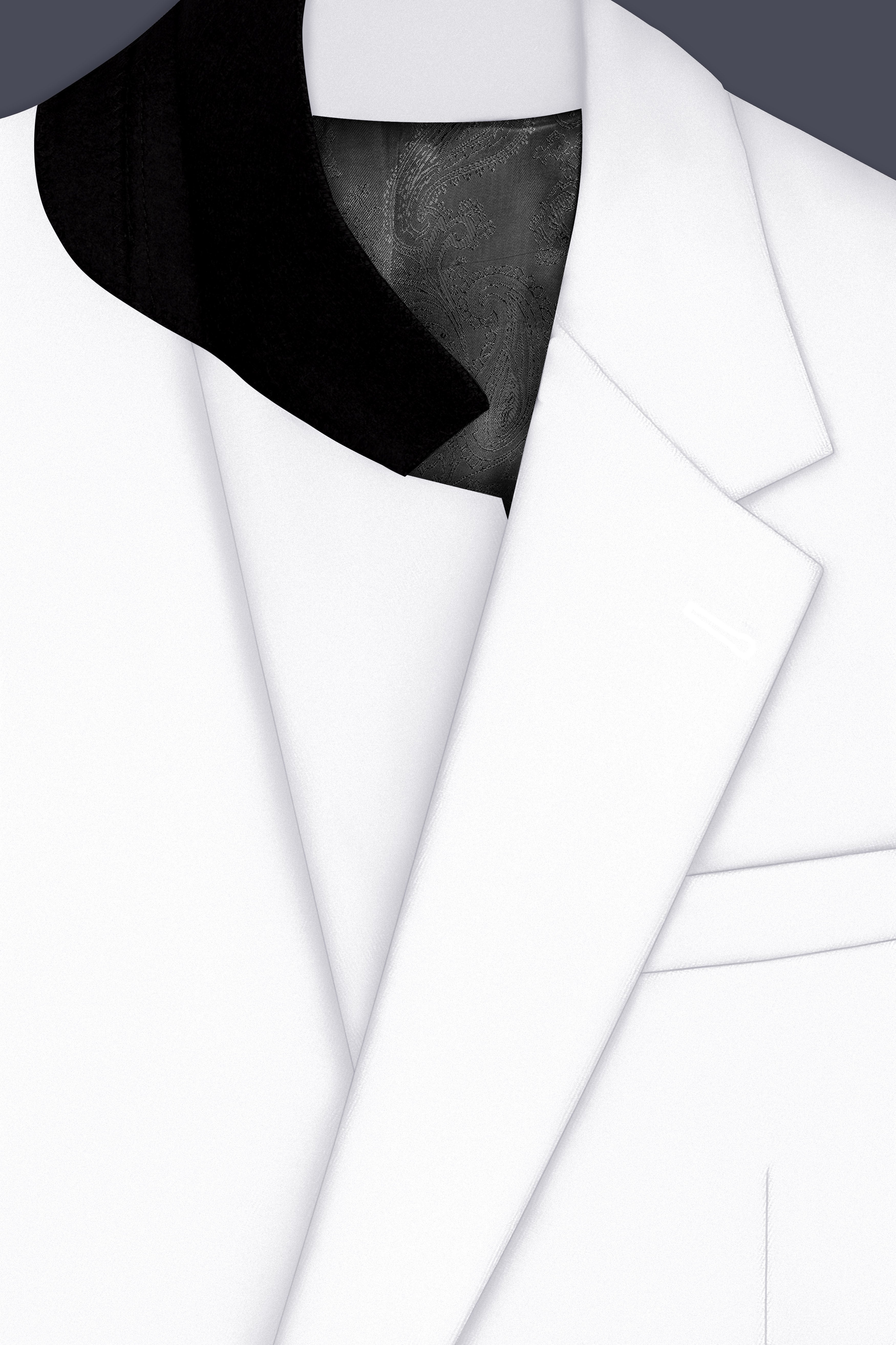 Shiro-Japanese Bright White 4-Way Stretch Wrinkle-Free Wool Rich Single Breasted Blazer