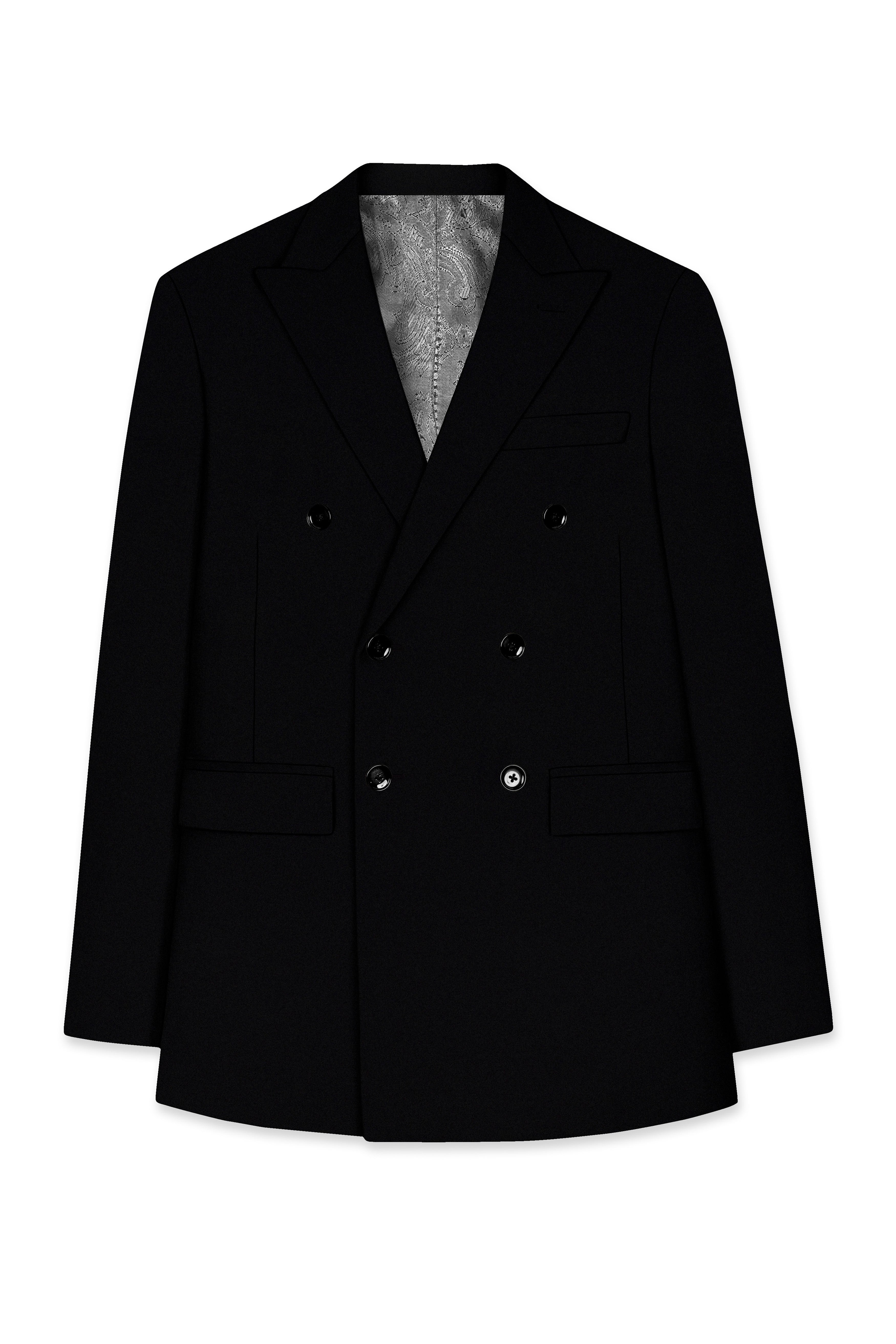 Kuro-Japanese Black 4-Way Stretch Wrinkle-Free Solid Premium Wool