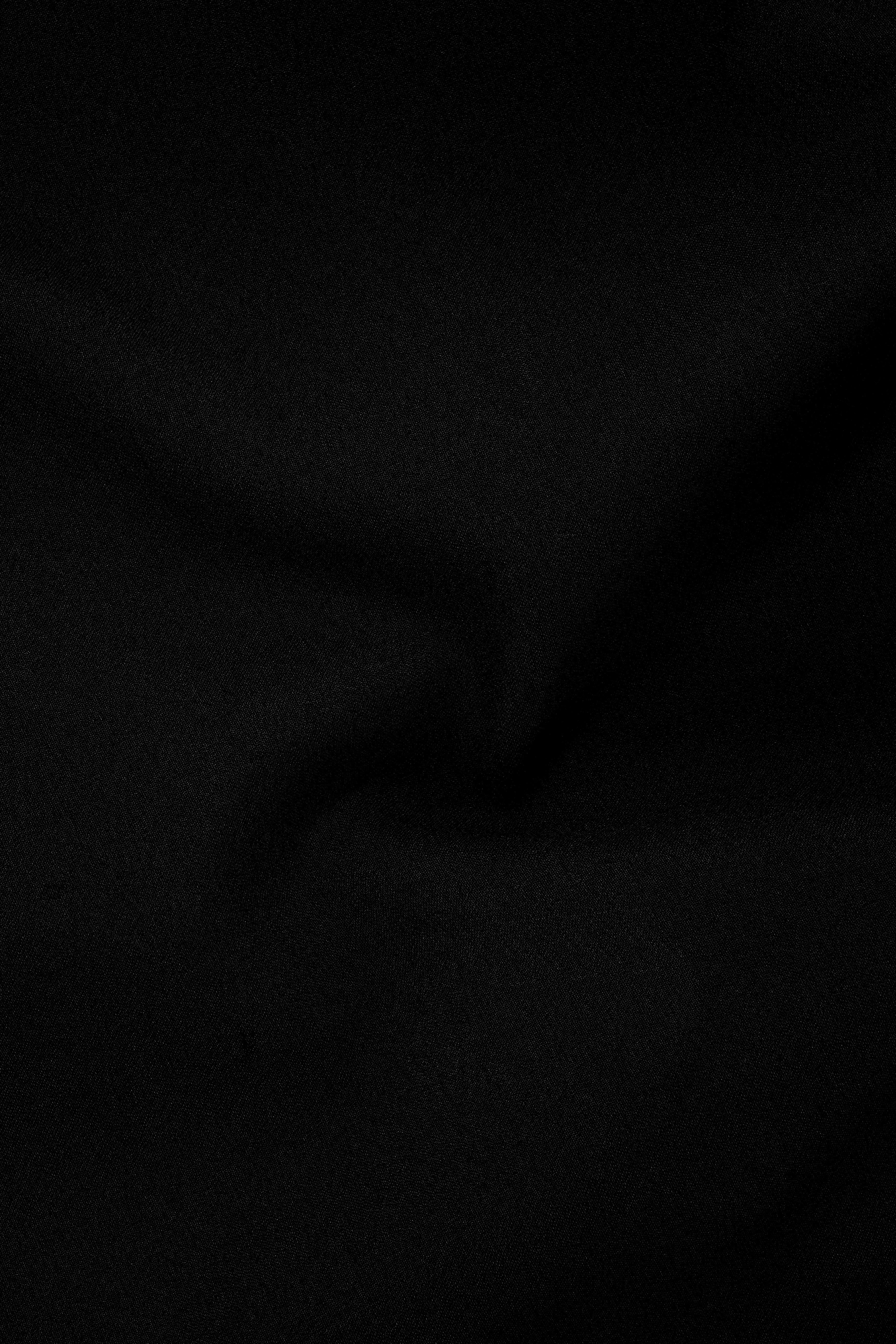 Kuro-Japanese Jade Black 4-Way Stretch Wrinkle-Free Wool Rich Bandhgala Blazer