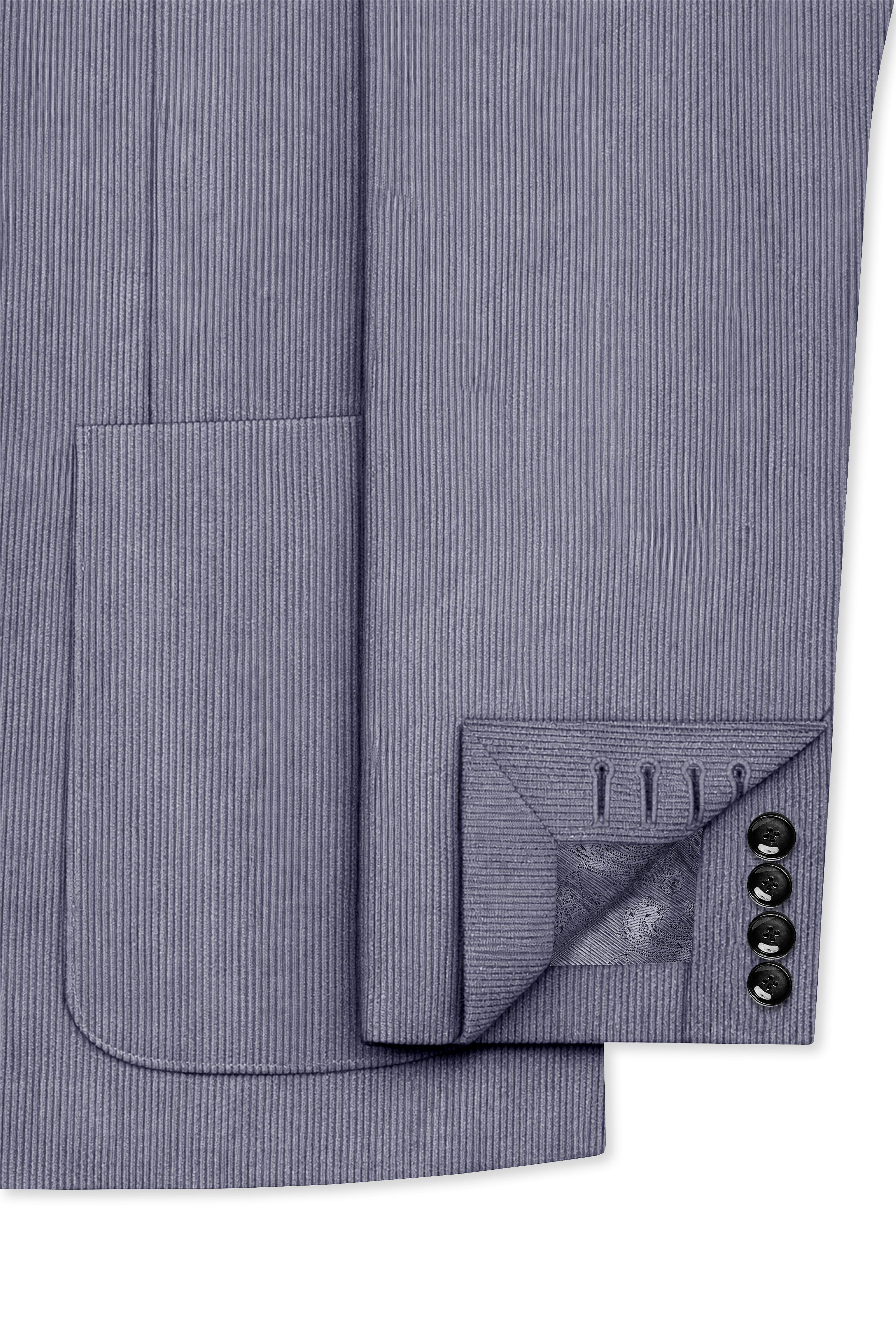 Ribvoro-Topaz Gray Corduroy Premium Single Breasted Sports Blazer