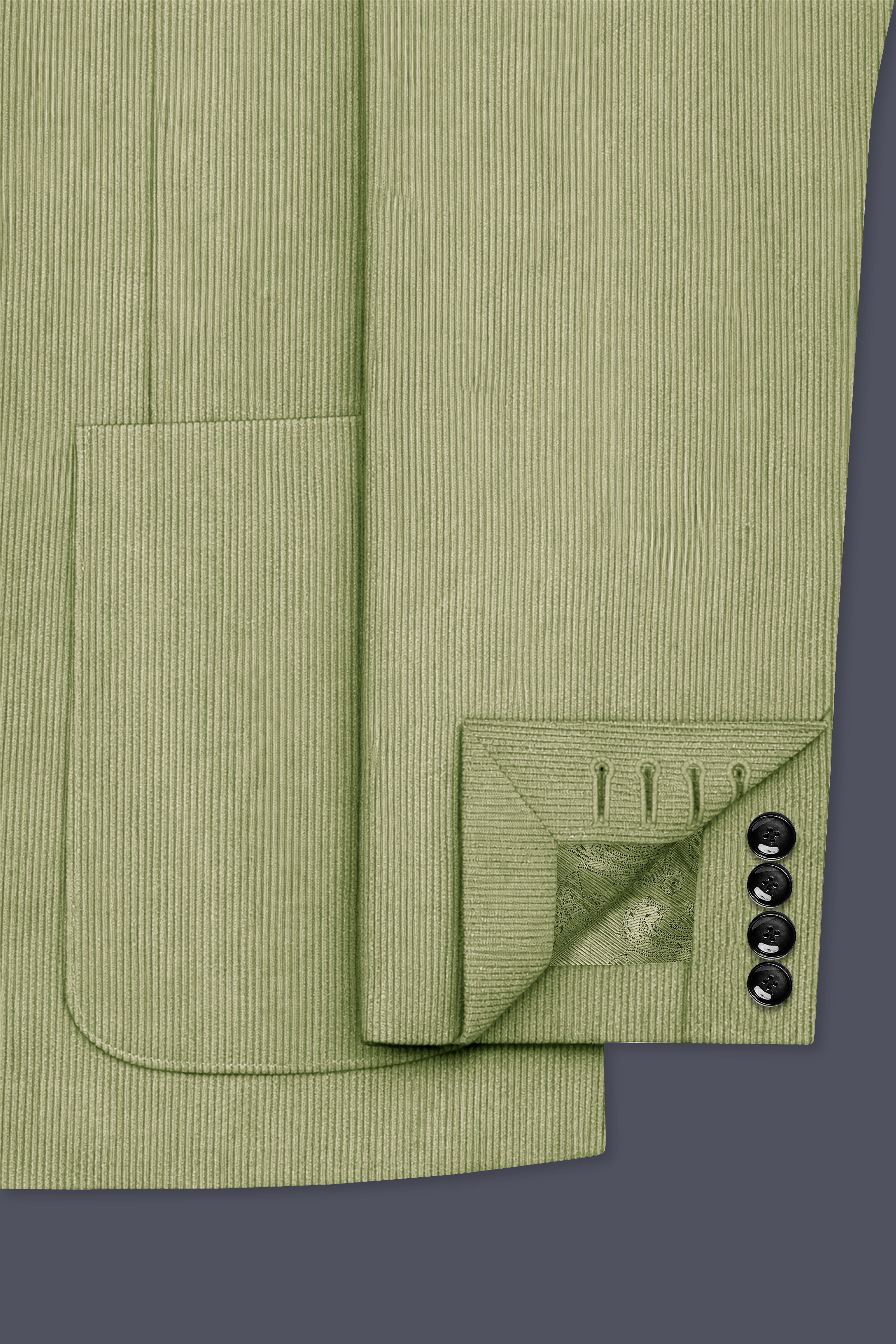 Aurethist-Thistle Green Corduroy Single Breasted Sports Blazer