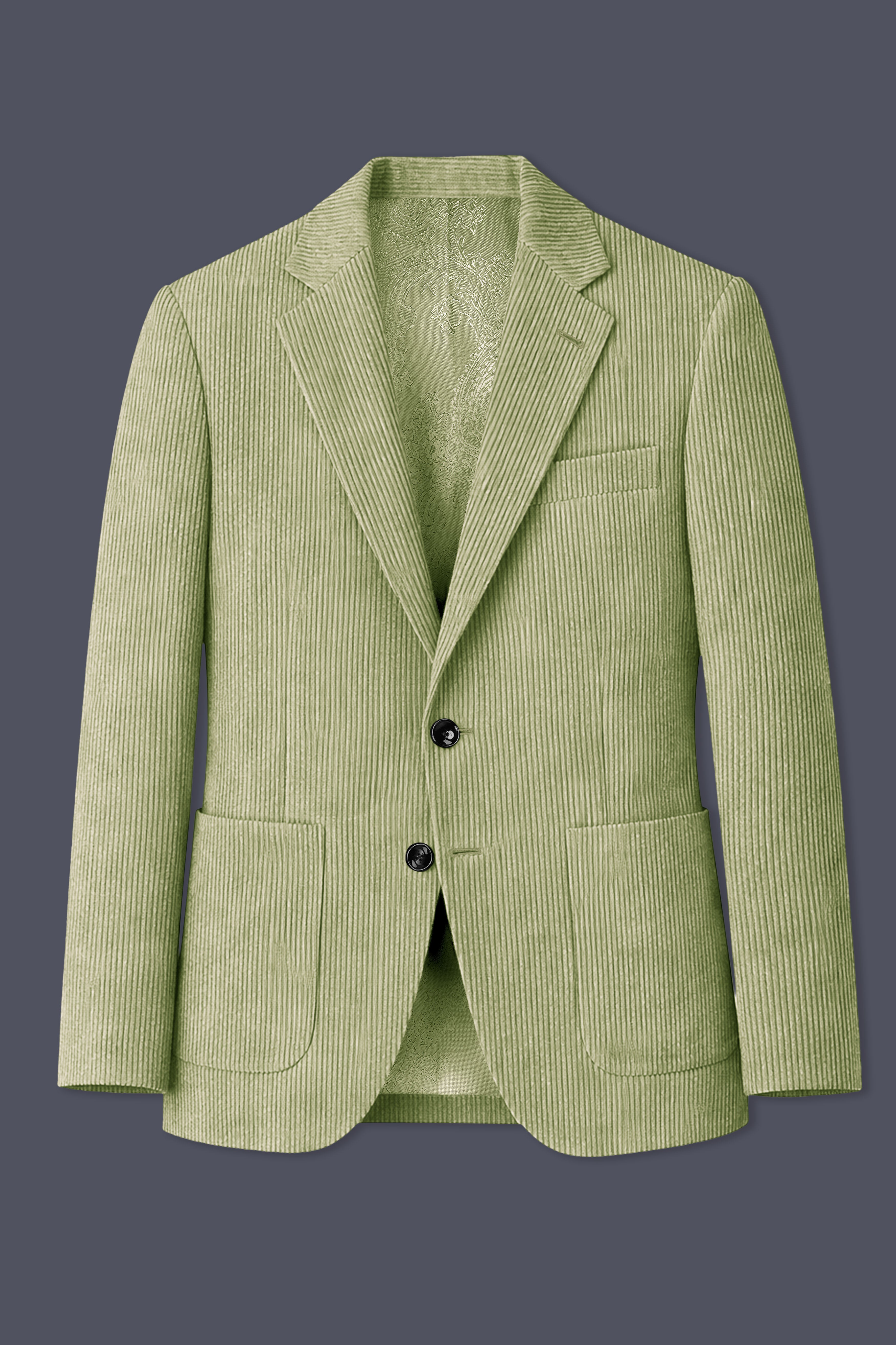 Aurethist-Thistle Green Corduroy Single Breasted Sports Blazer