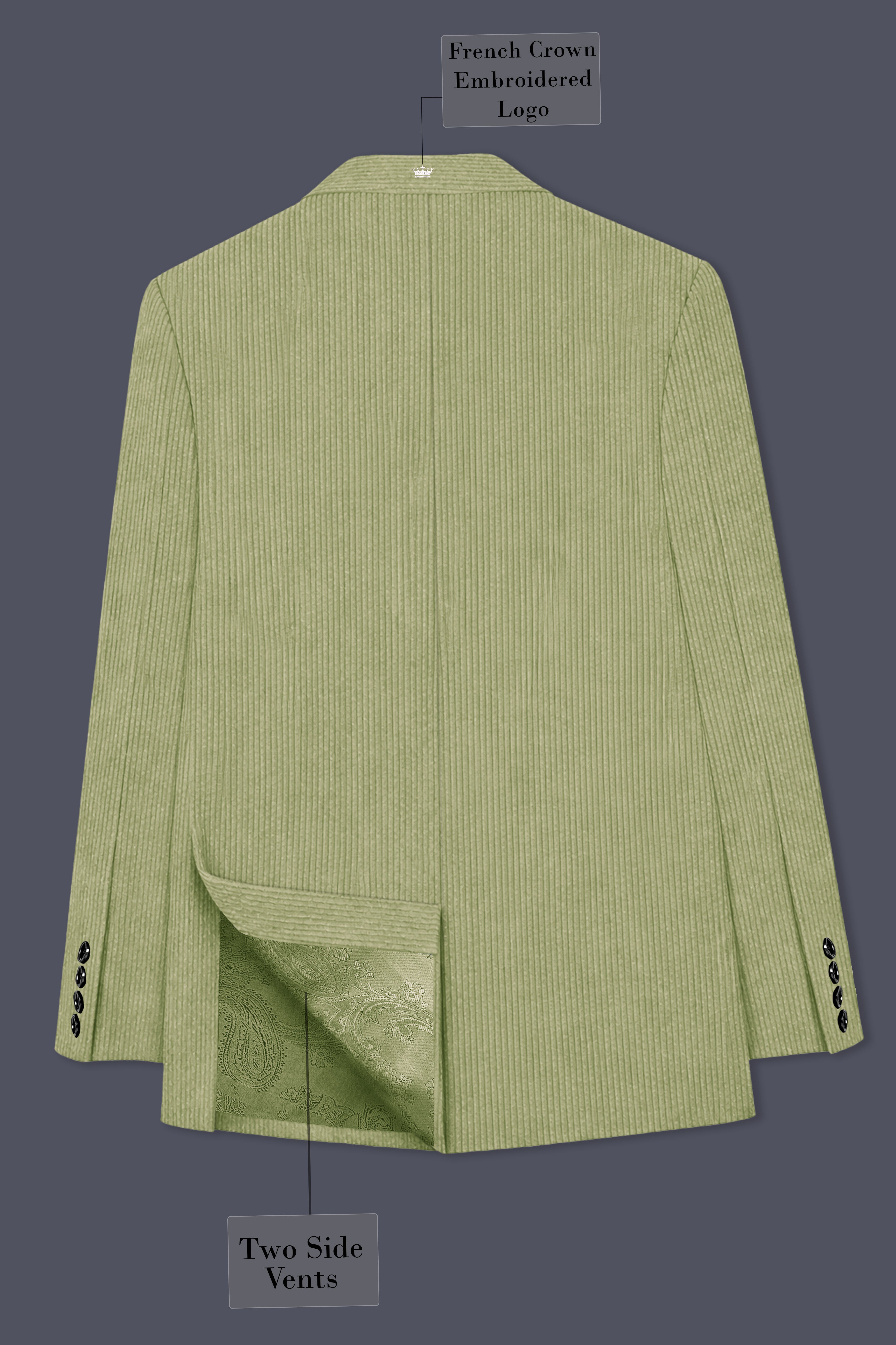 Aurethist-Thistle Green Corduroy Single Breasted Sports Blazer