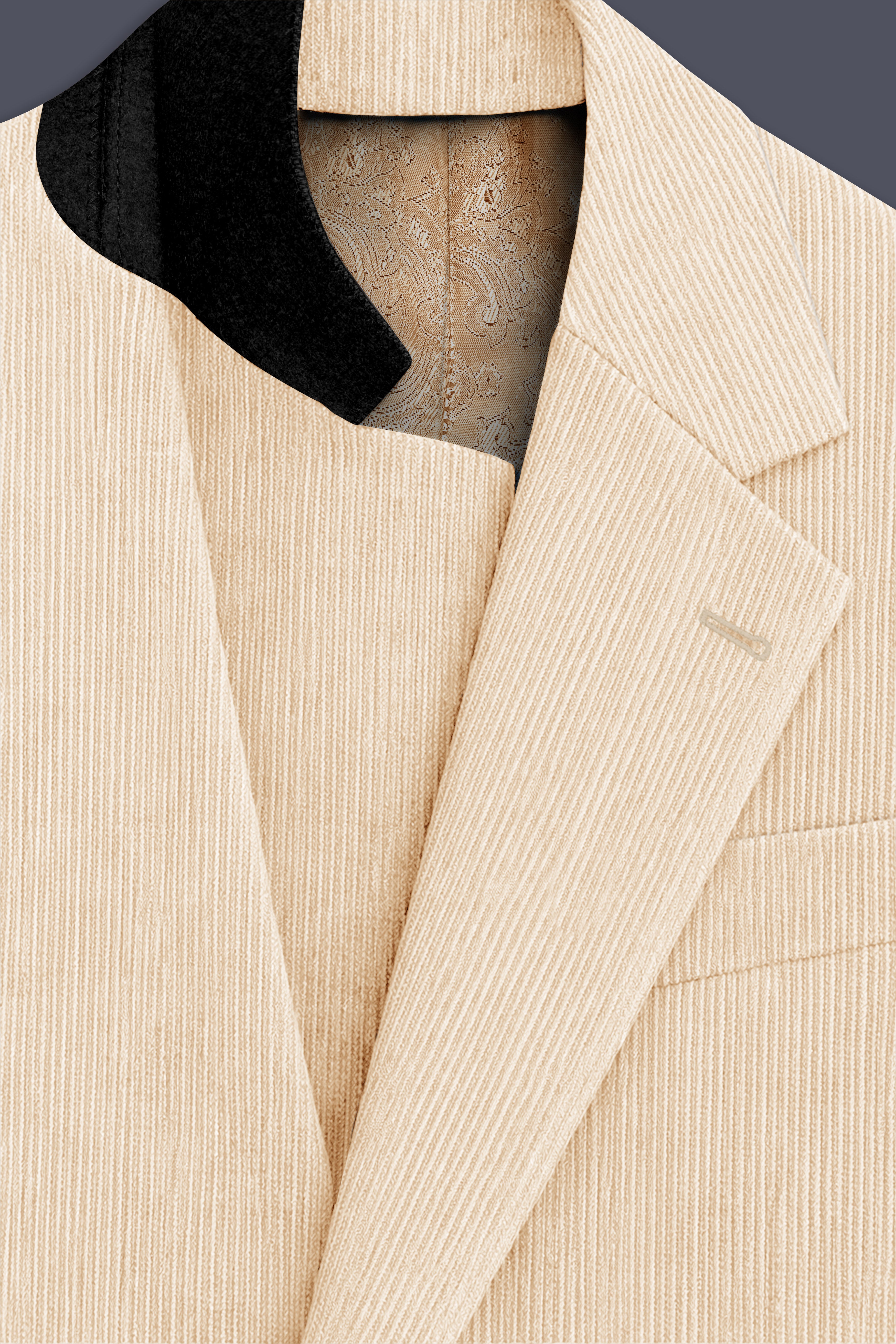 Hispanoro-Spanish Cream Corduroy Premium Single Breasted Sports Blazer