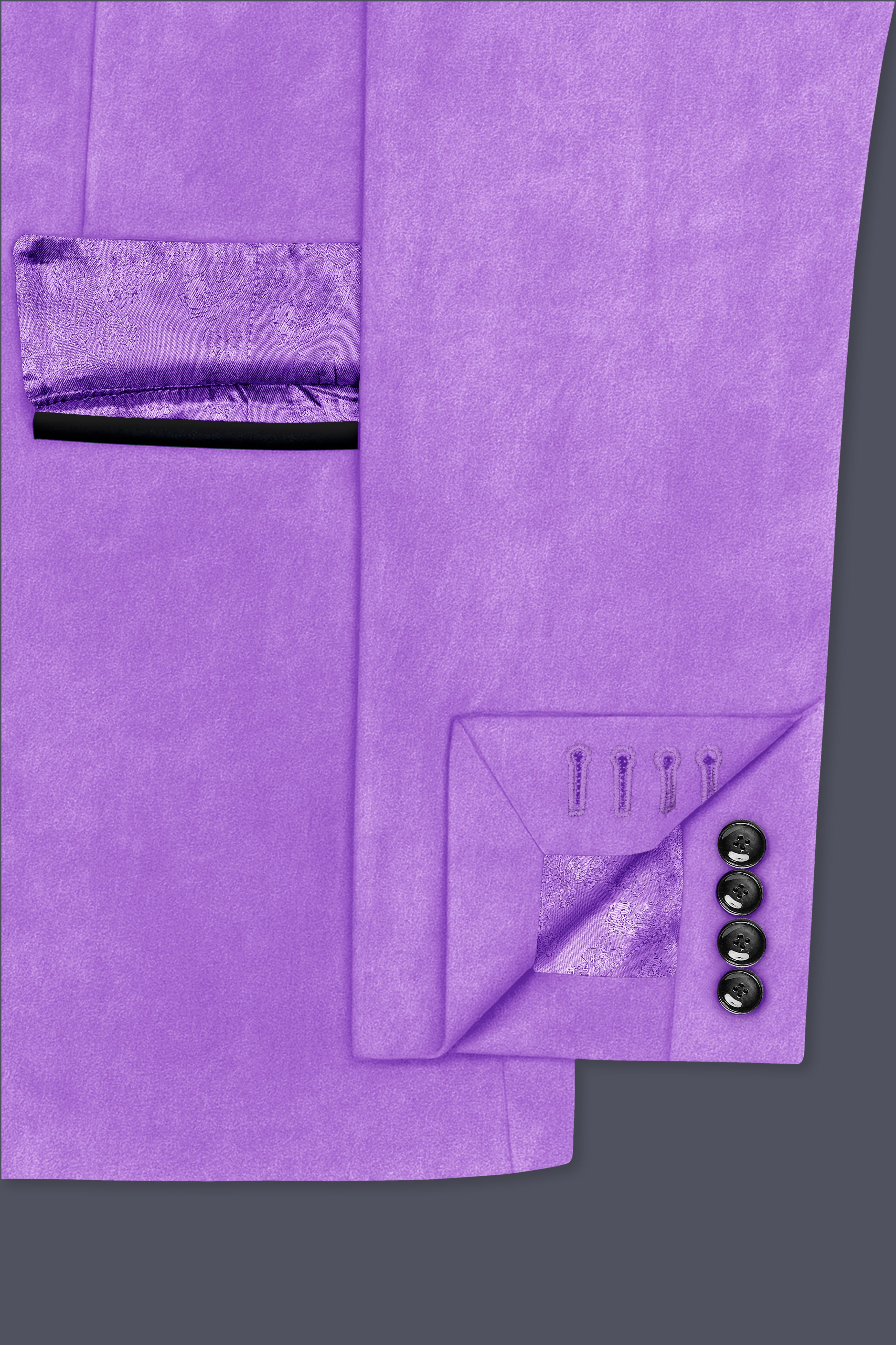 Orchid-Wisteria Purple Velvet Peak Lapel Tuxedo Blazer