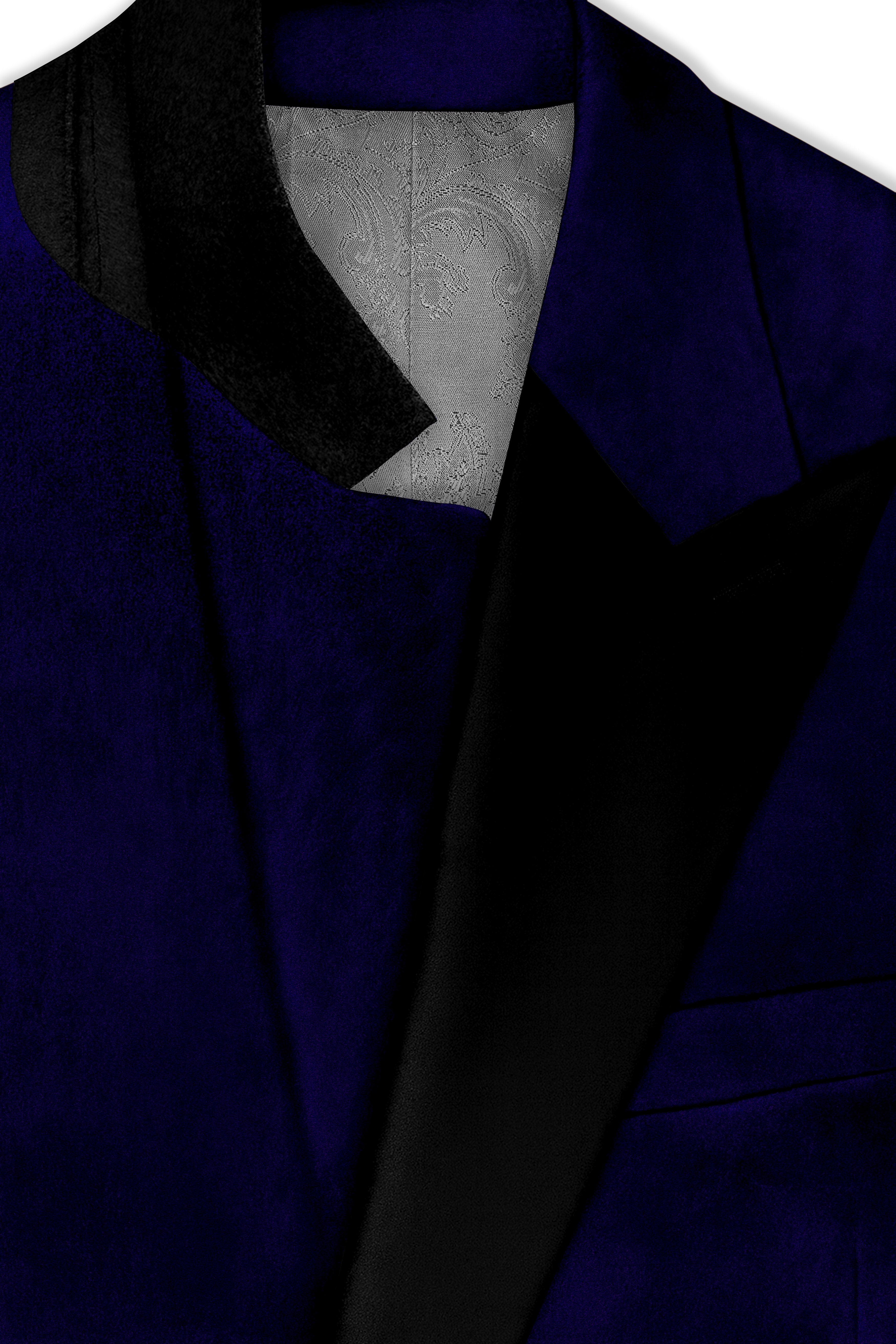 Aether-Stratos Blue Velvet Peak Lapel Tuxedo Blazer