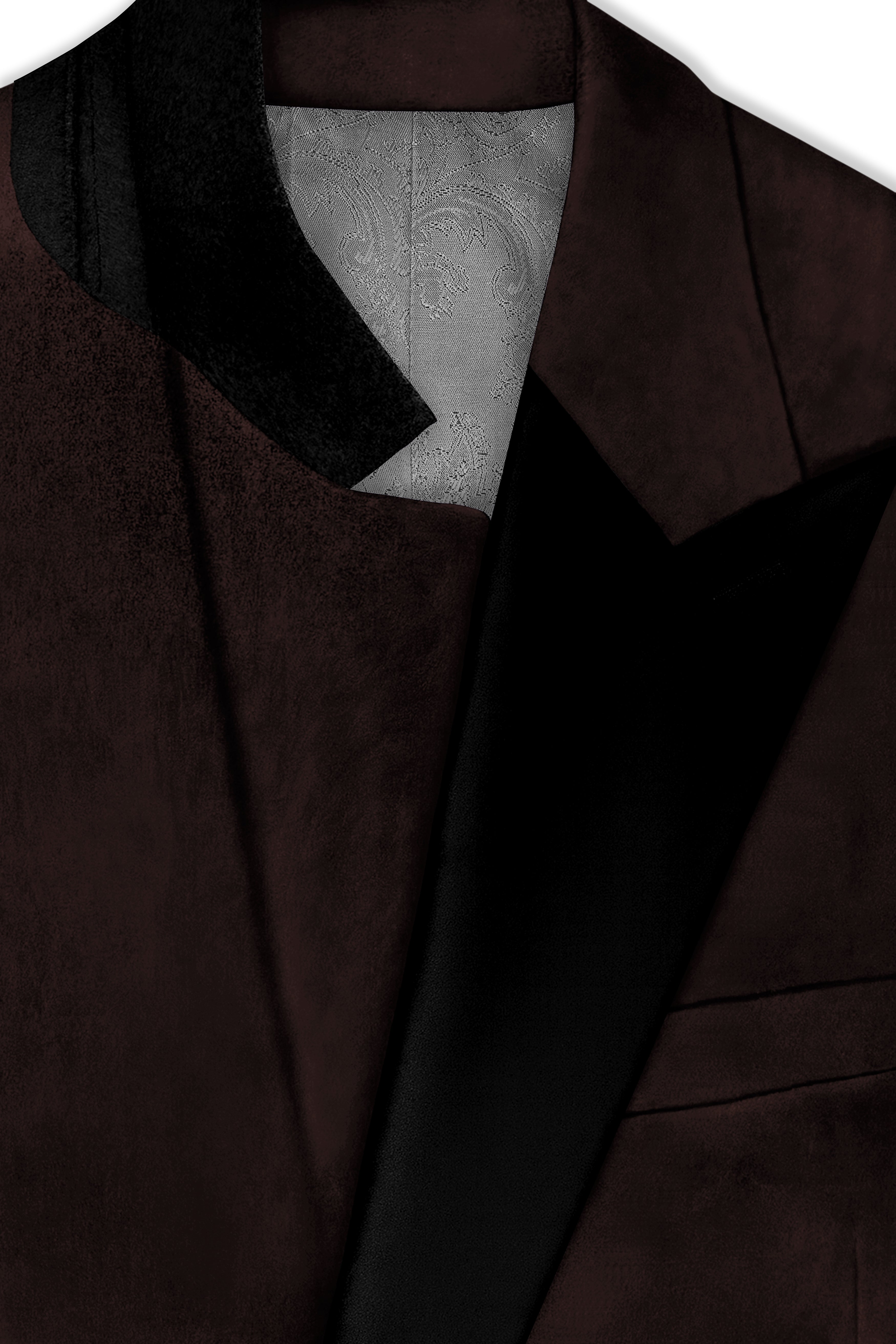 Imperial-Acadia Brown Velvet Peak Lapel Tuxedo Blazer
