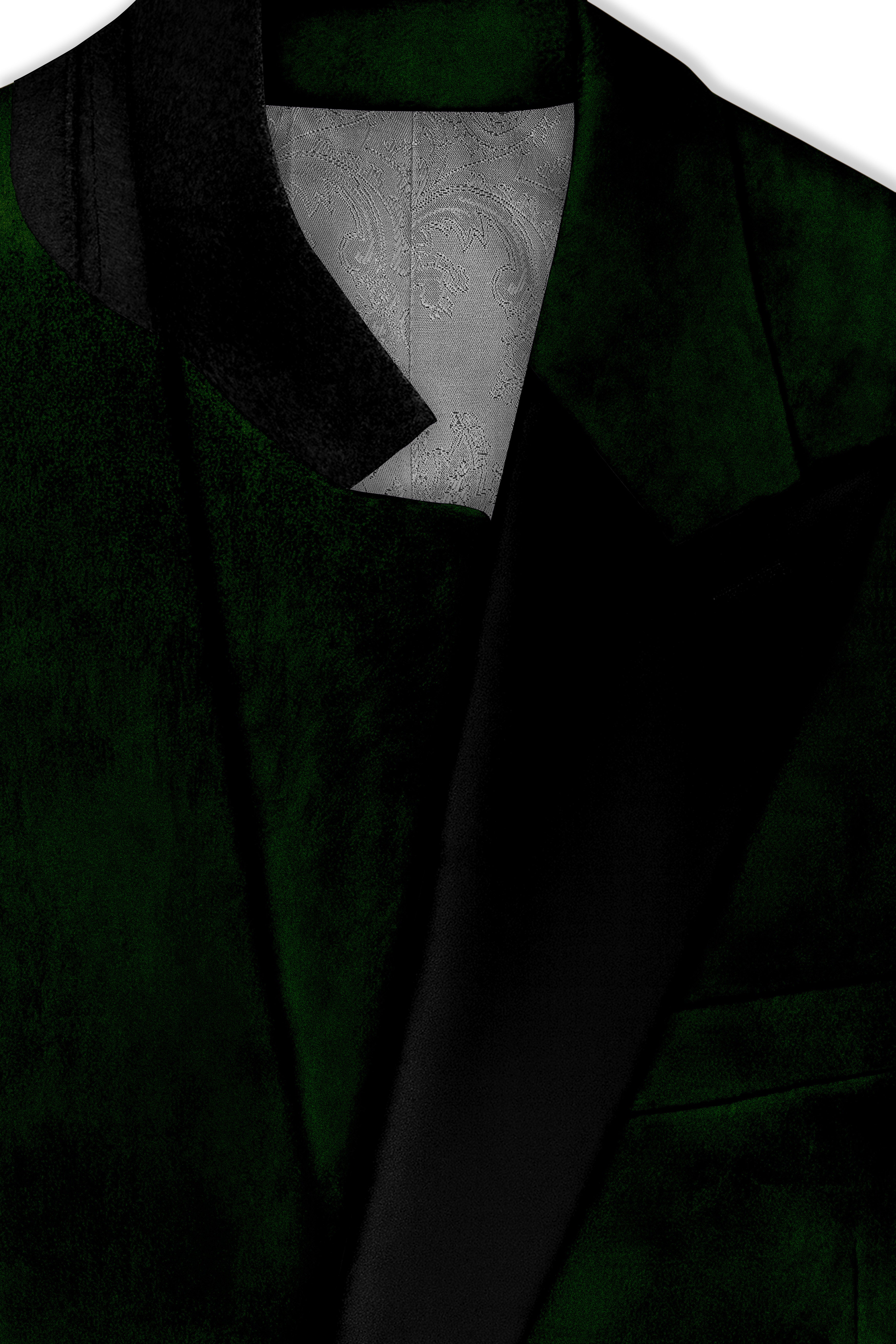 Emerald-Sacramento Green Velvet Peak Lapel Tuxedo Blazer