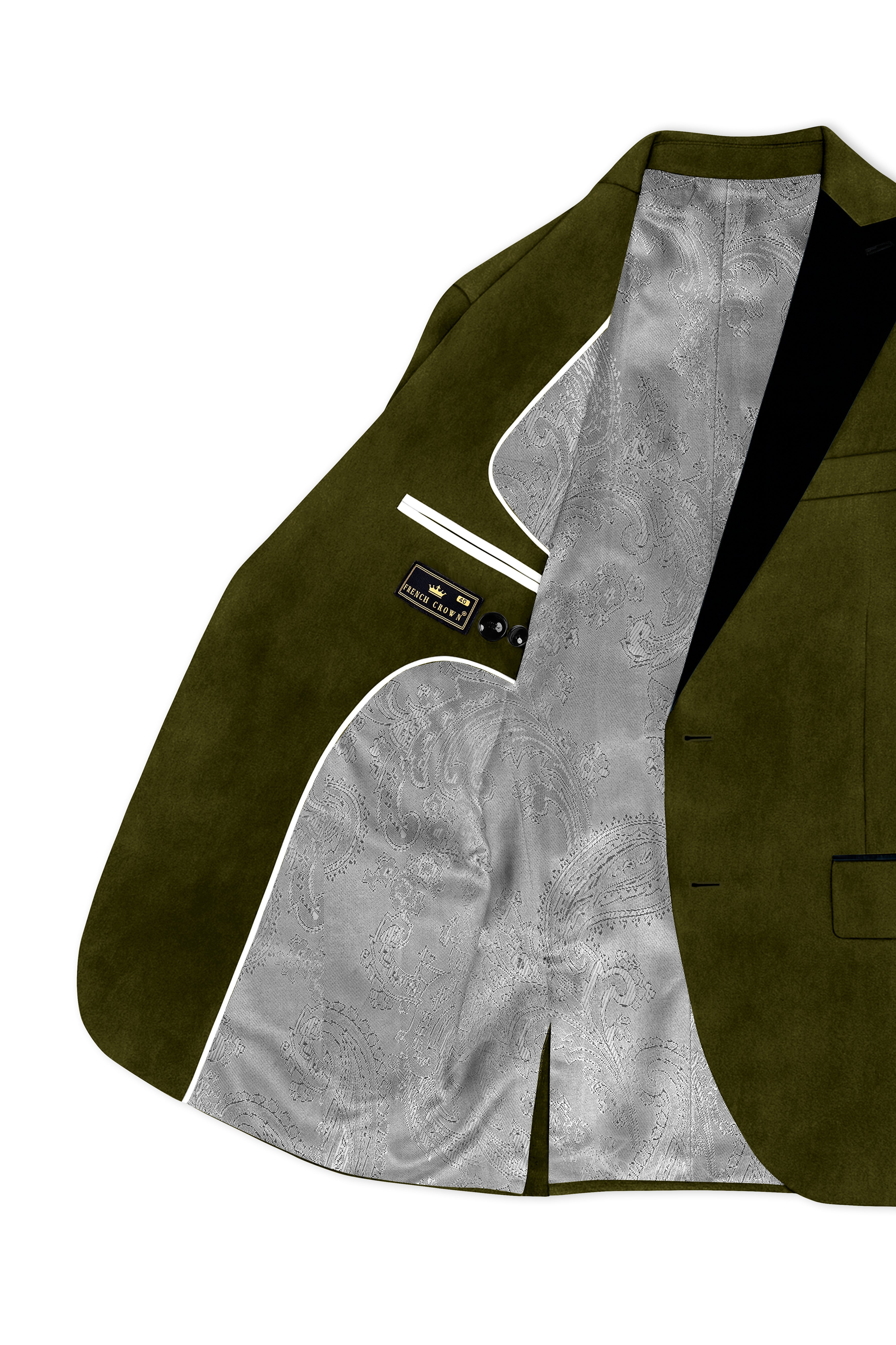 Hunter-Clinker Green Velvet Peak Lapel Tuxedo Blazer
