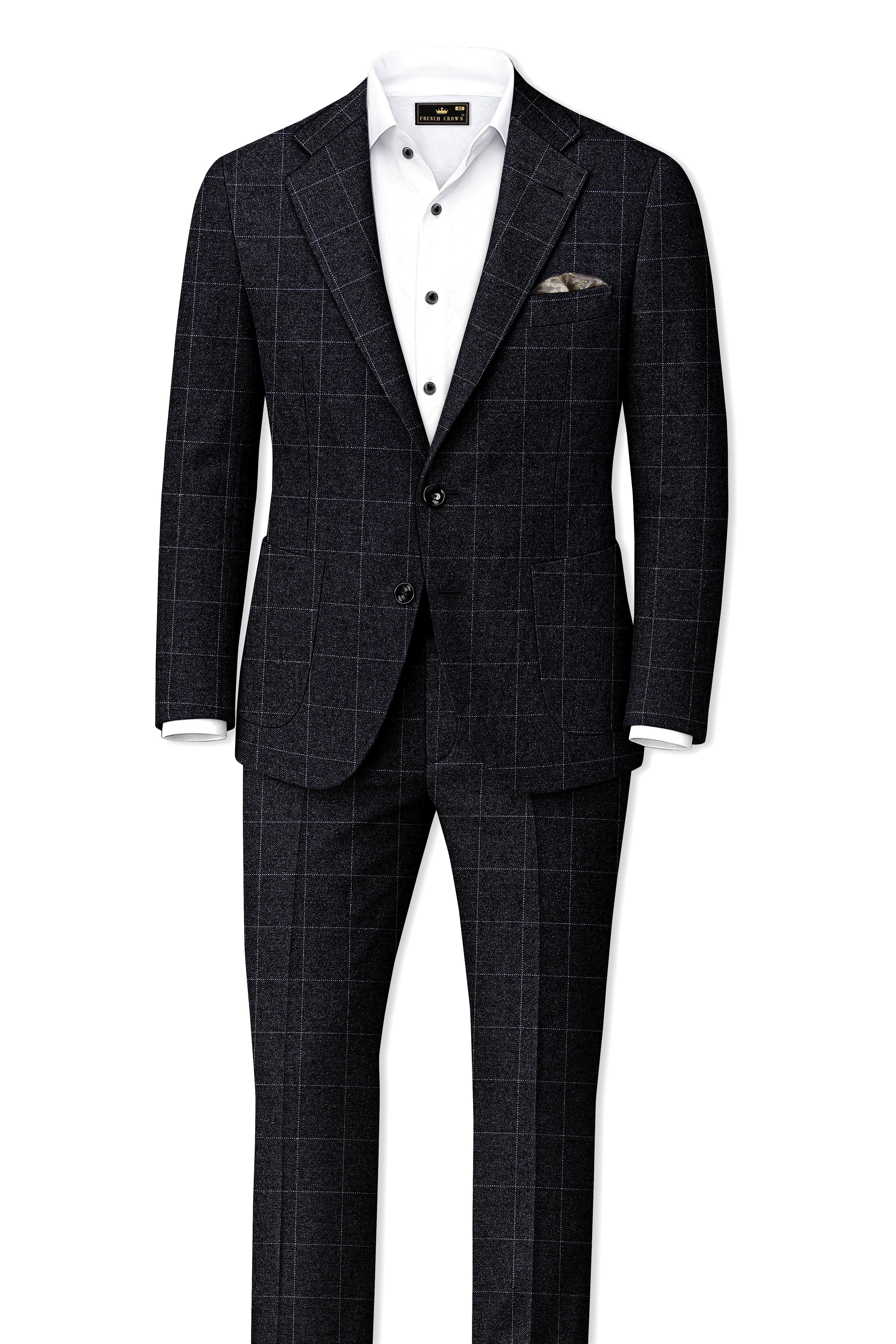Fenrir-Shark Gray windowpane Tweed Single Breasted Sports Blazers