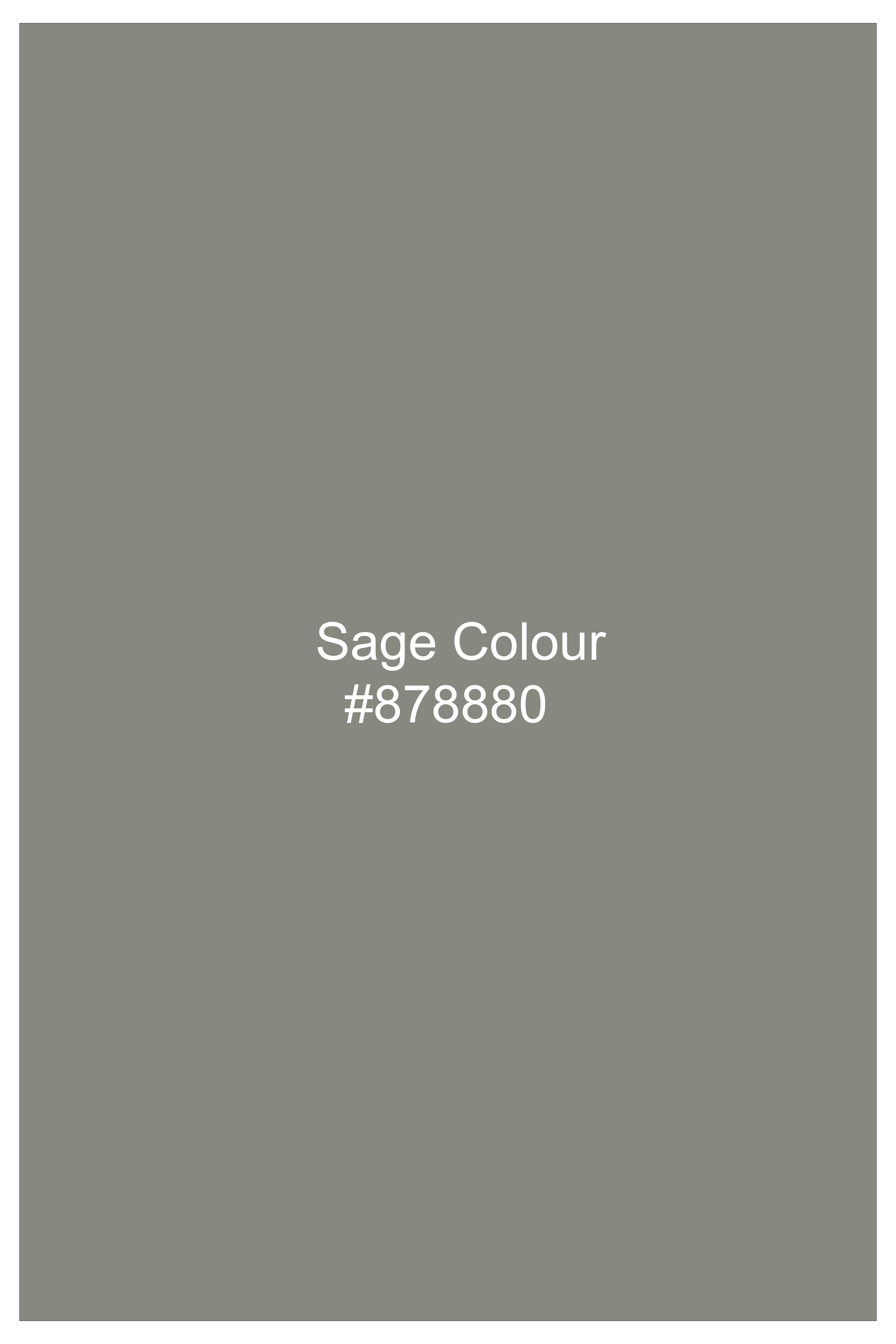 Verdure-Sage Green Wool Rich Bandhgala Slight Stretch Blazers