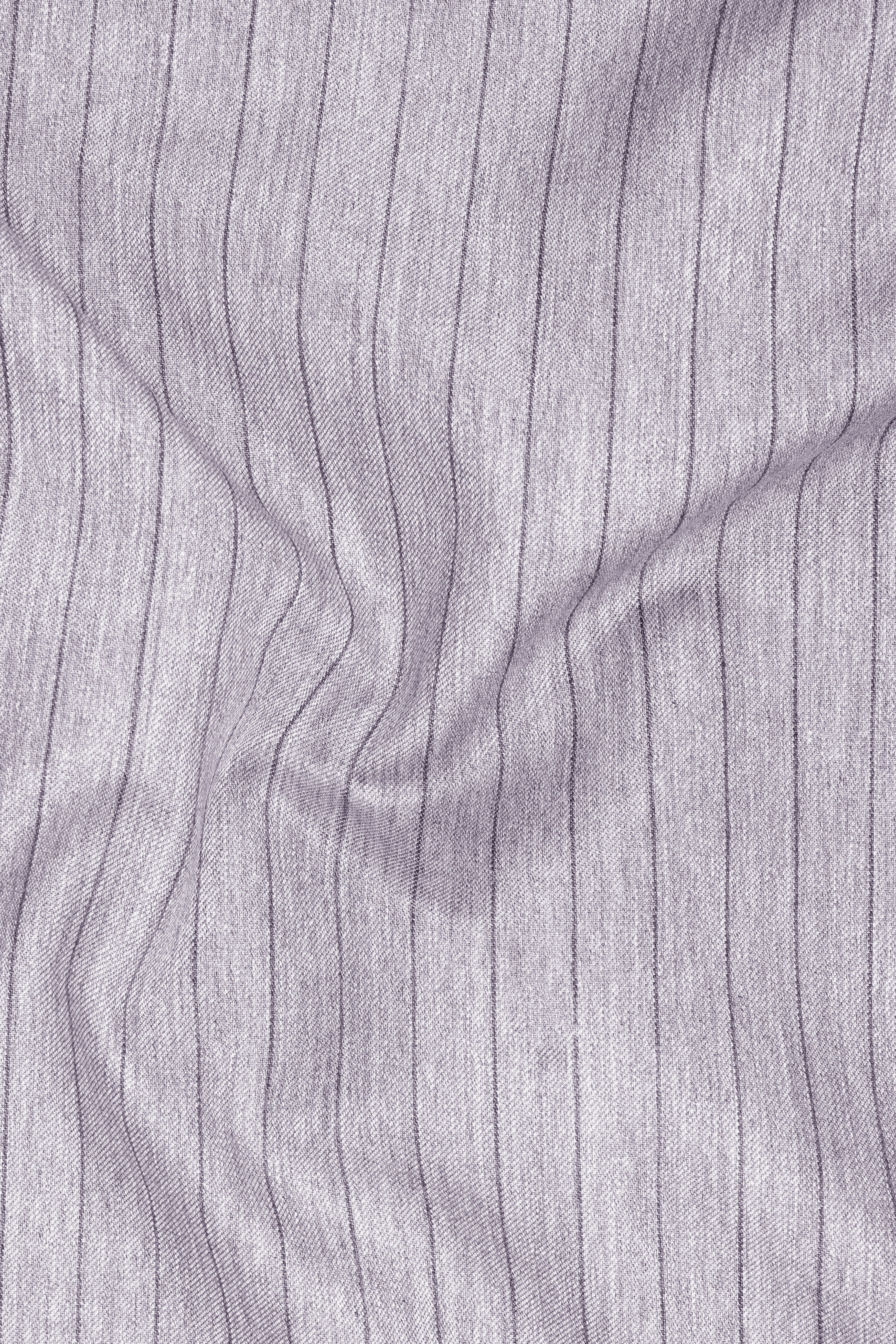 Grisvoro-Sterling Gray Pin Striped Wool Rich Bandhgala Slight Stretch Blazer