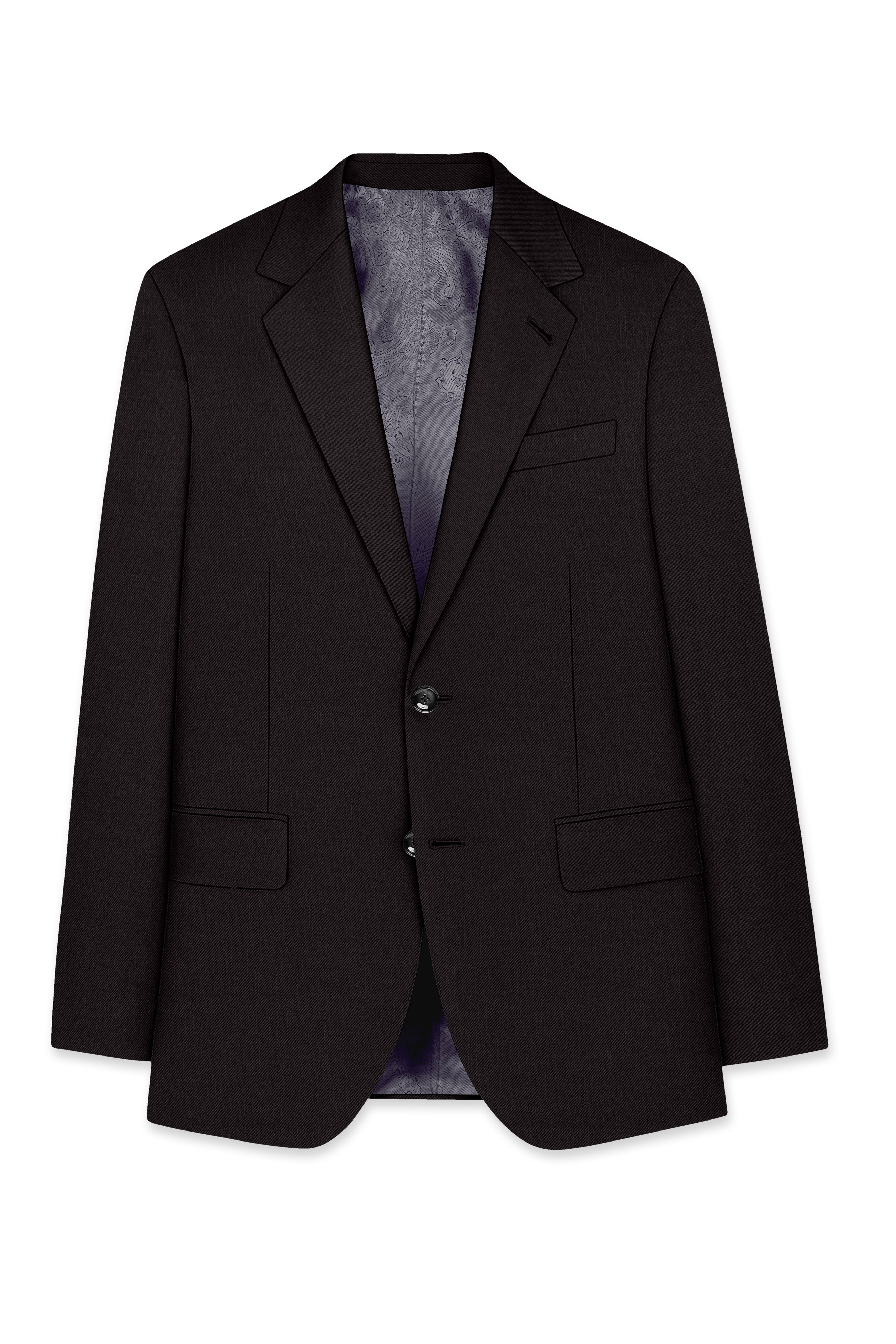Umbero-Eclipse Brown Wool Rich Slight Stretch Single Breasted Blazer
