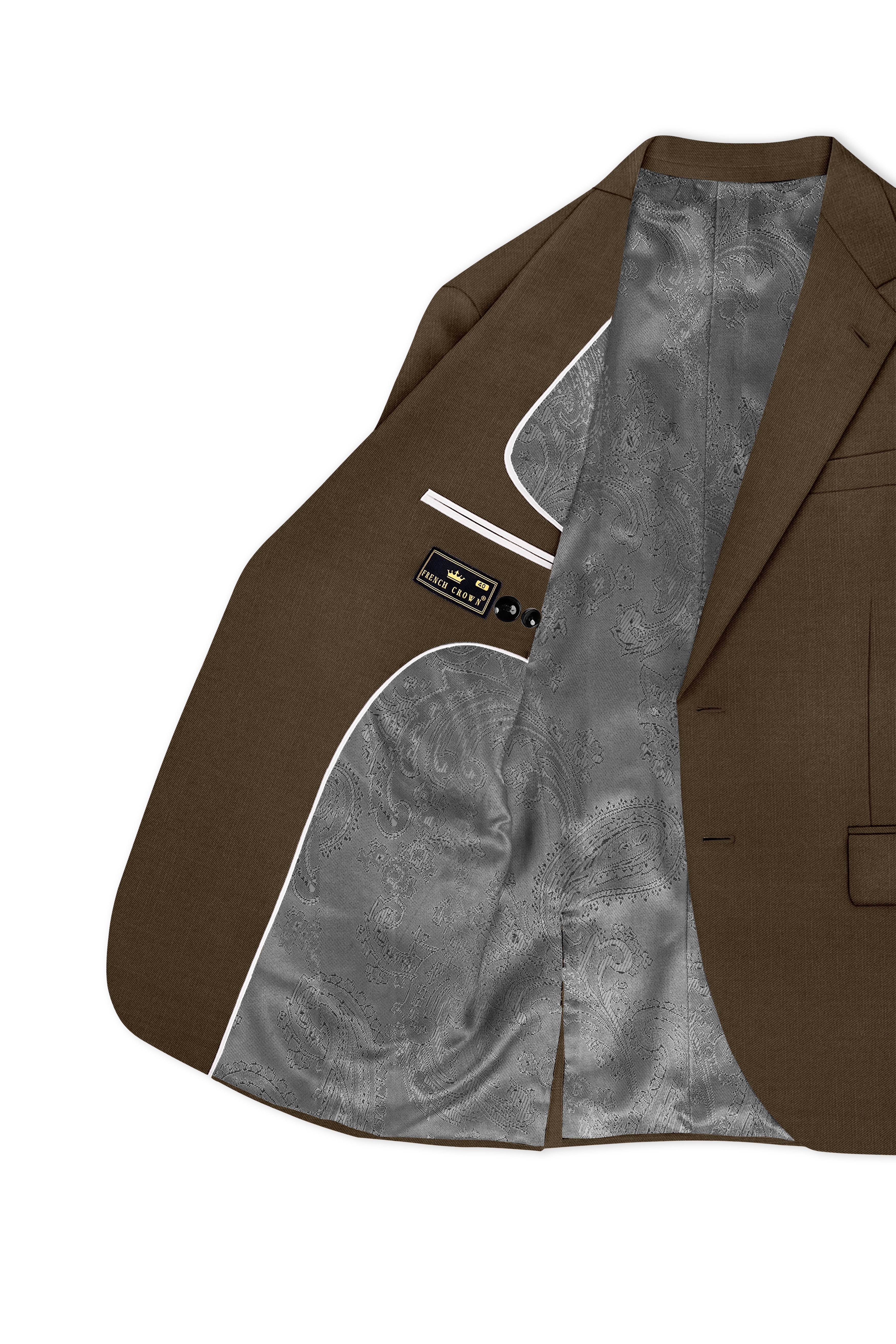 Terrano-Mocha Brown Wool Rich Slight Stretch Single Breasted Blazer