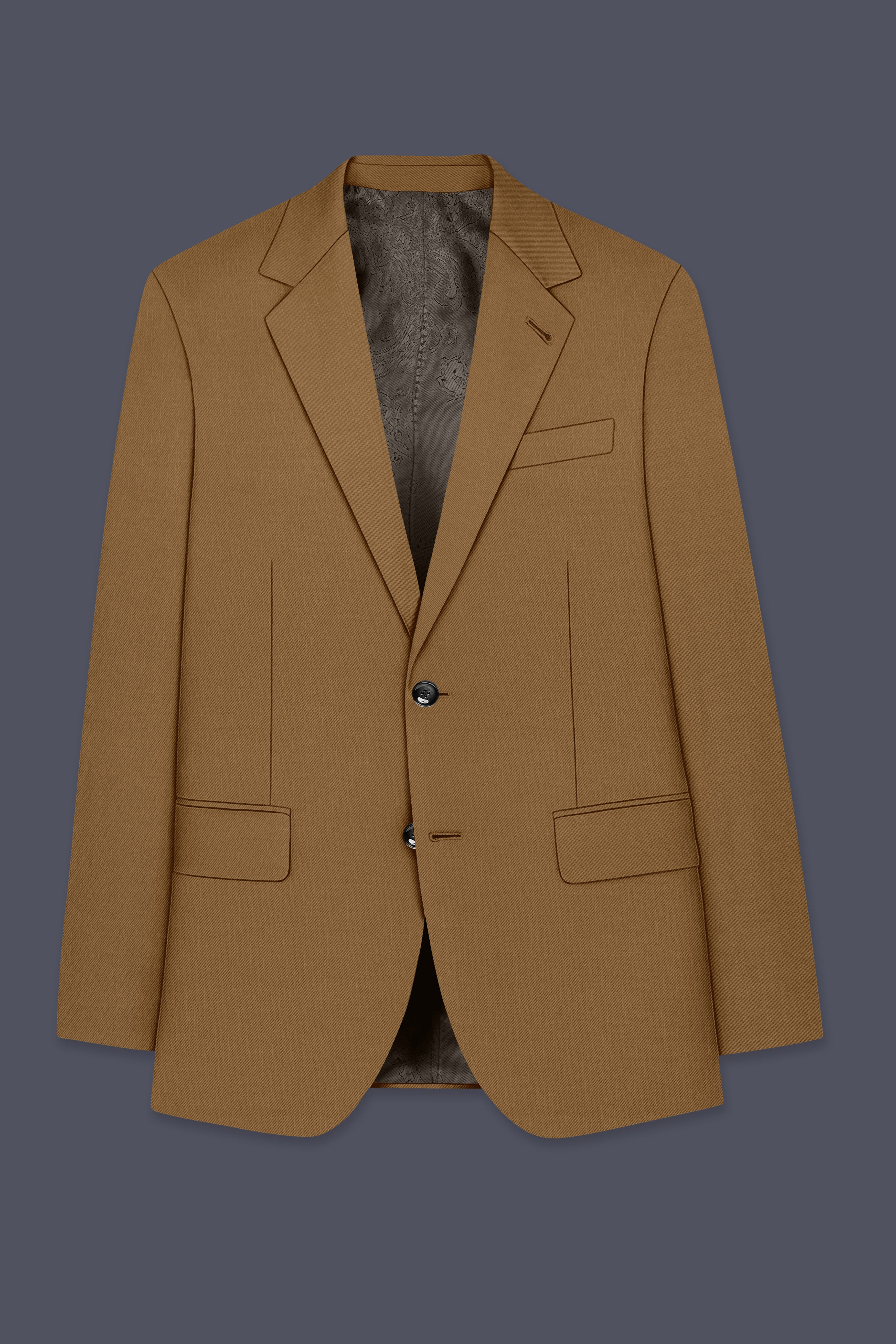 Sapphire-Potters Brown Wool Rich Slight Stretch Single Breasted Blazer