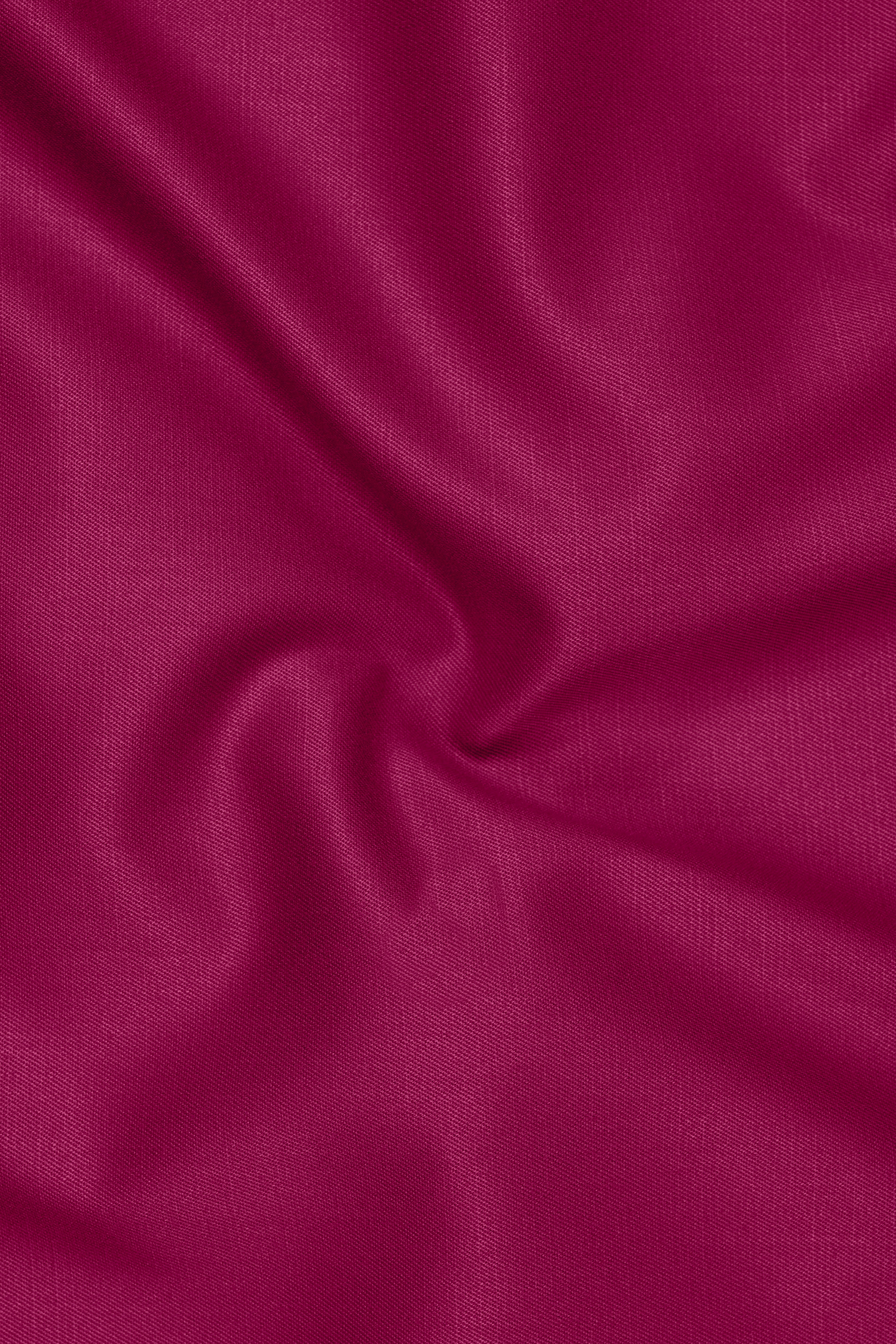 Orchid-Mulberry Pink Wool Rich Slight Stretch Double Breasted Blazer