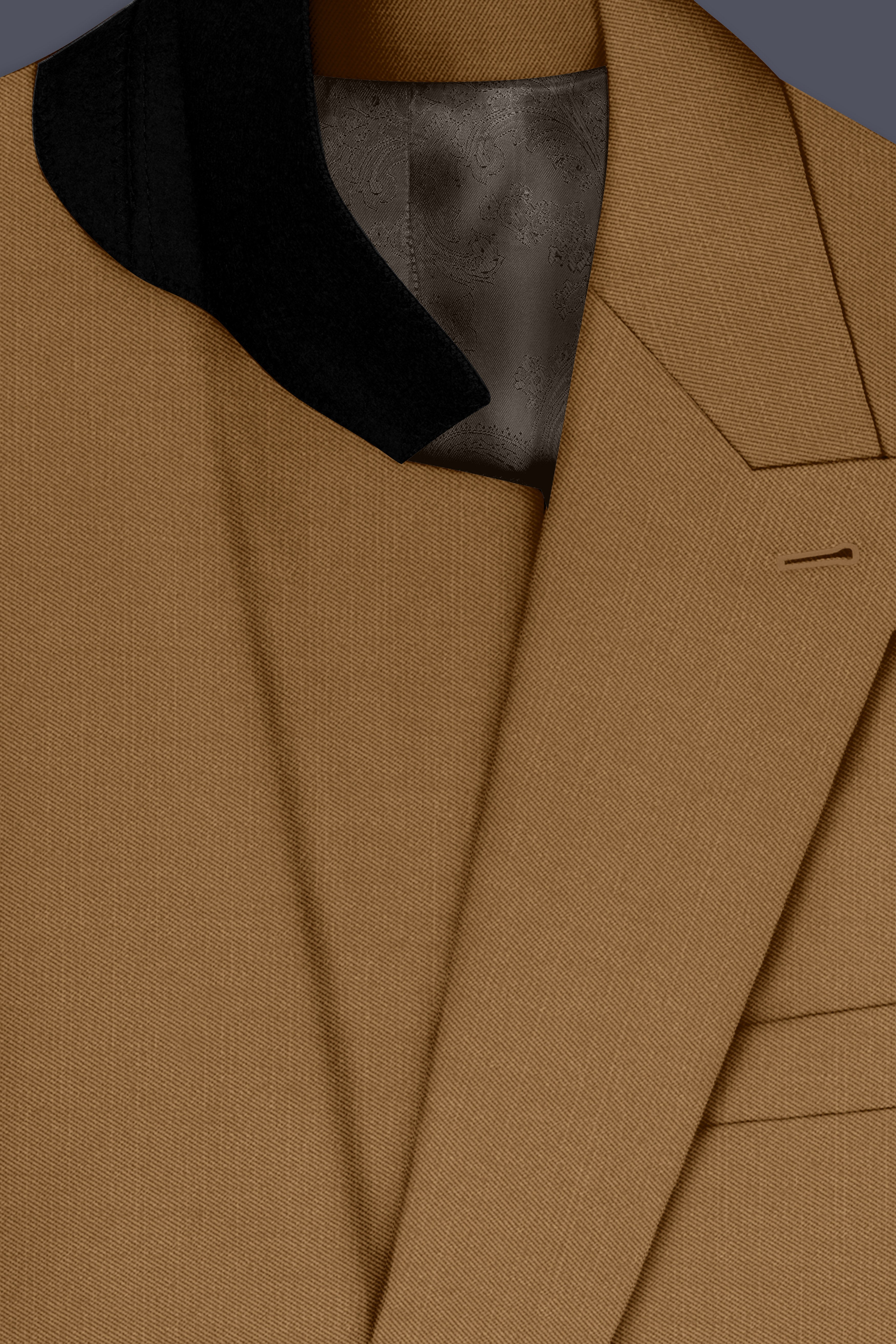 Sapphire-Potters Brown Wool Rich Slight Stretch Double Breasted Blazer