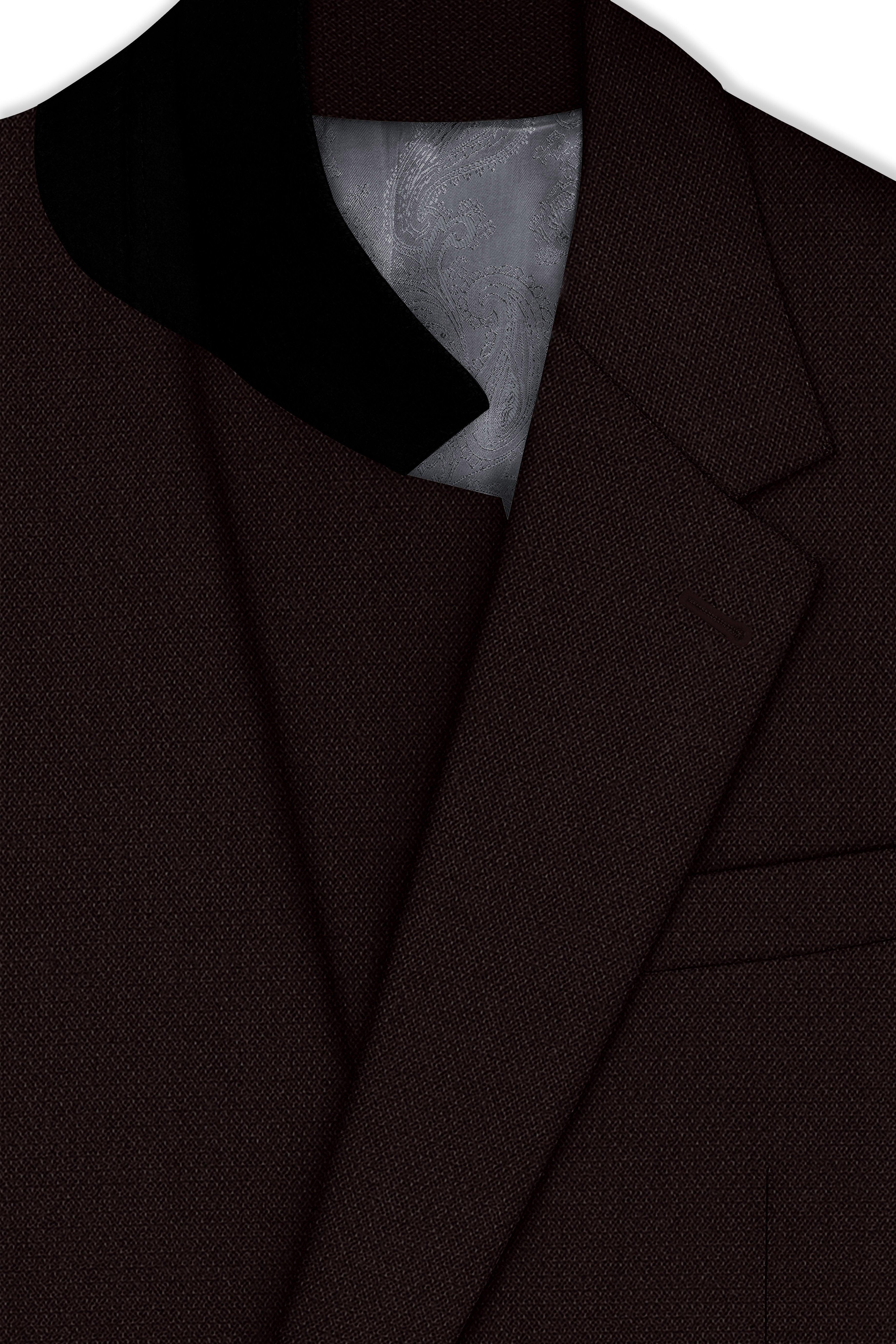 Hampton-Gondola Brown Diamond Textured Wool Rich Slight Stretch Single Breasted Blazer