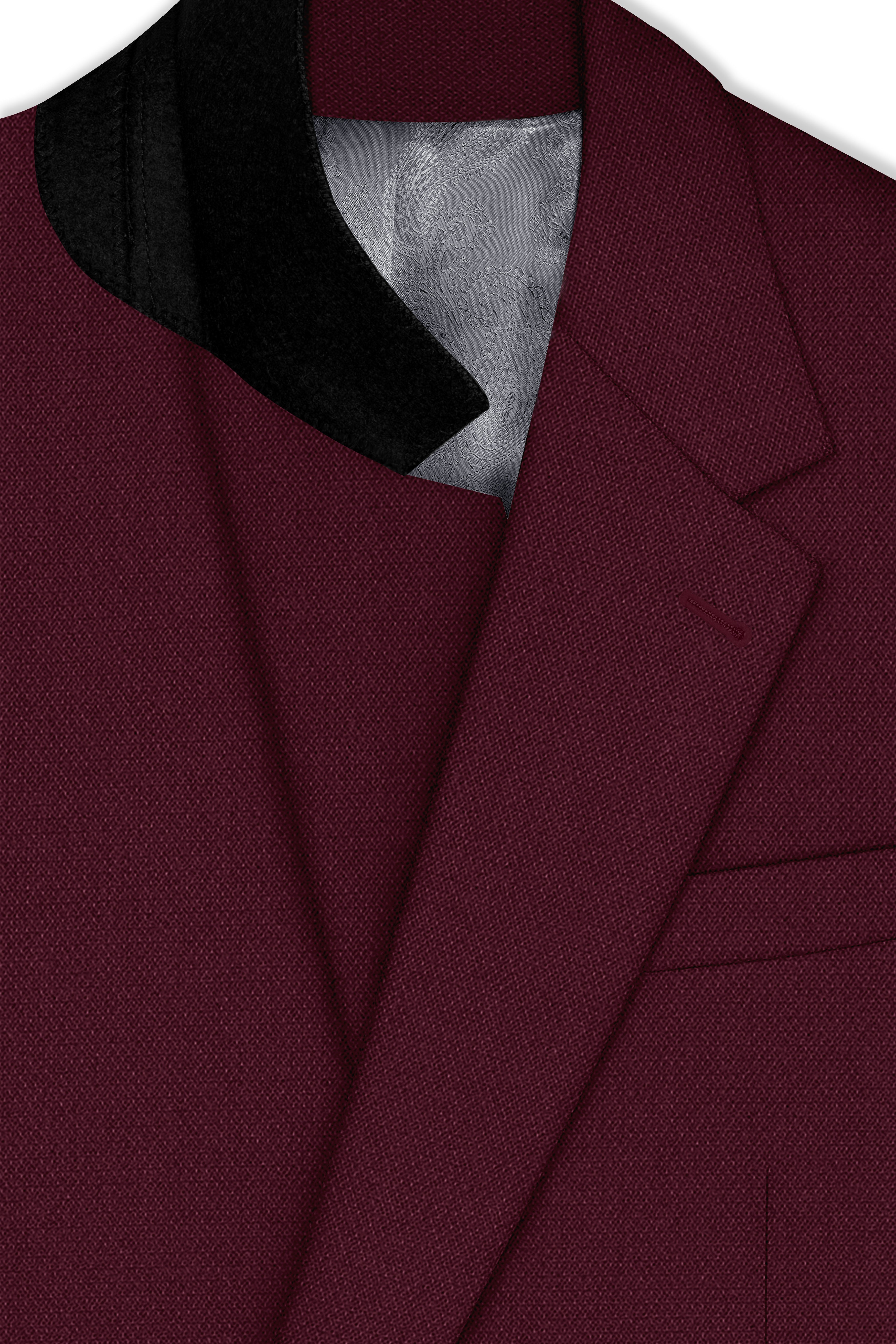 Imperial-Crater Maroon Diamond Textured Wool Rich Slight Stretch Single Breasted Blazer