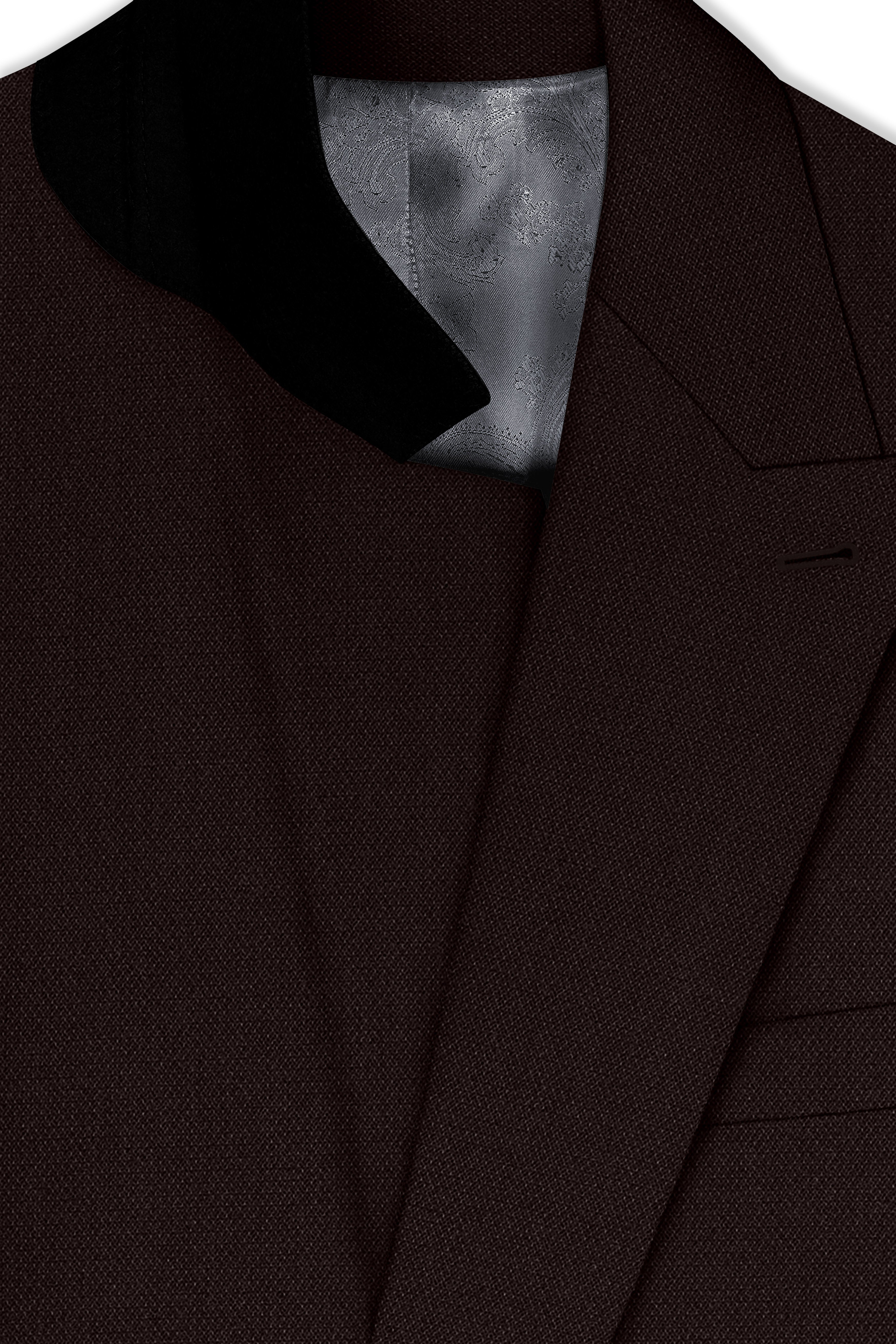 Hampton-Gondola Brown Diamond Textured Wool Rich Slight Double Single Breasted Blazer