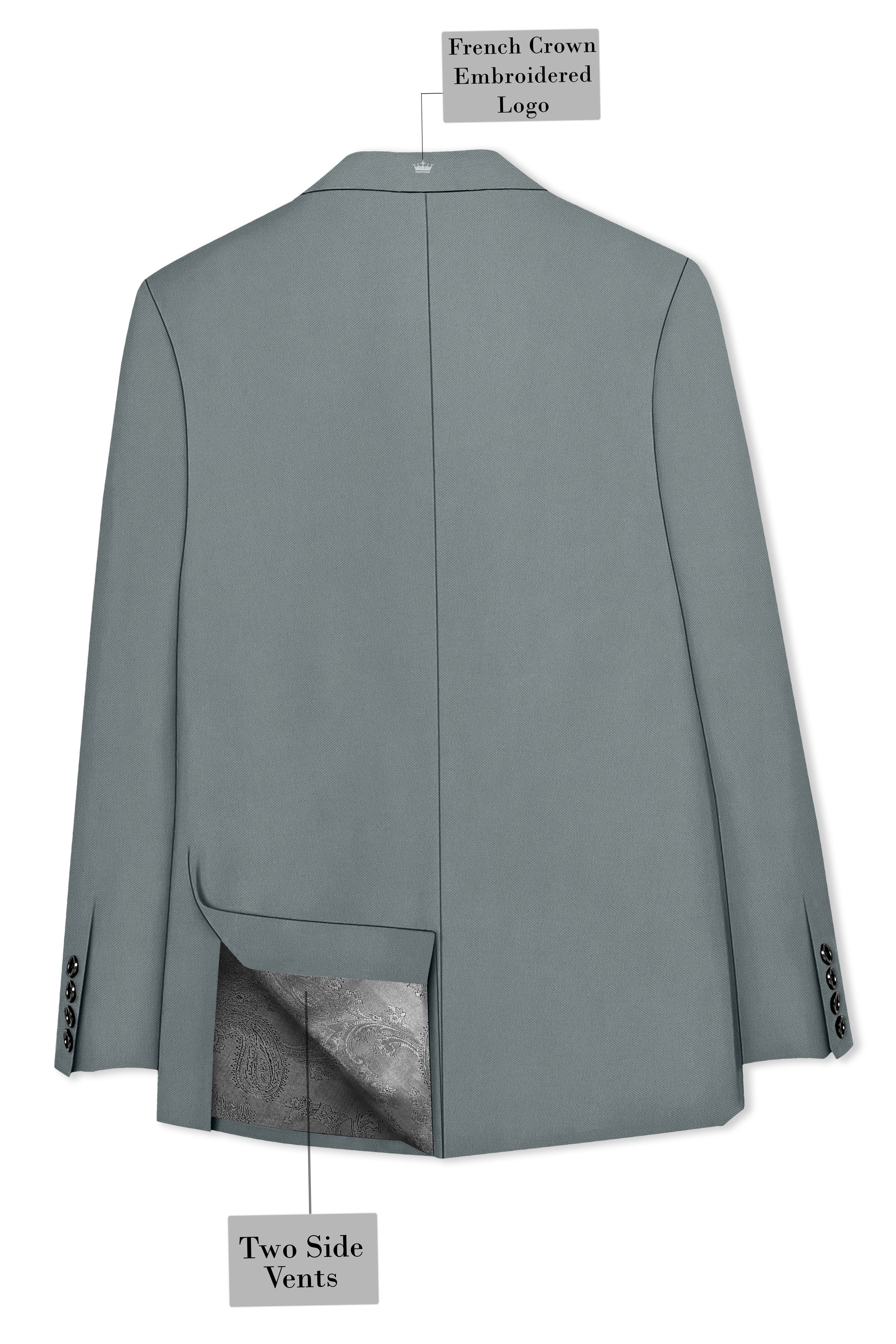 Flexaro-Korean Abbey gray 4-Way Stretch Wrinkle-Free Wool Rich Single Breasted Blazer
