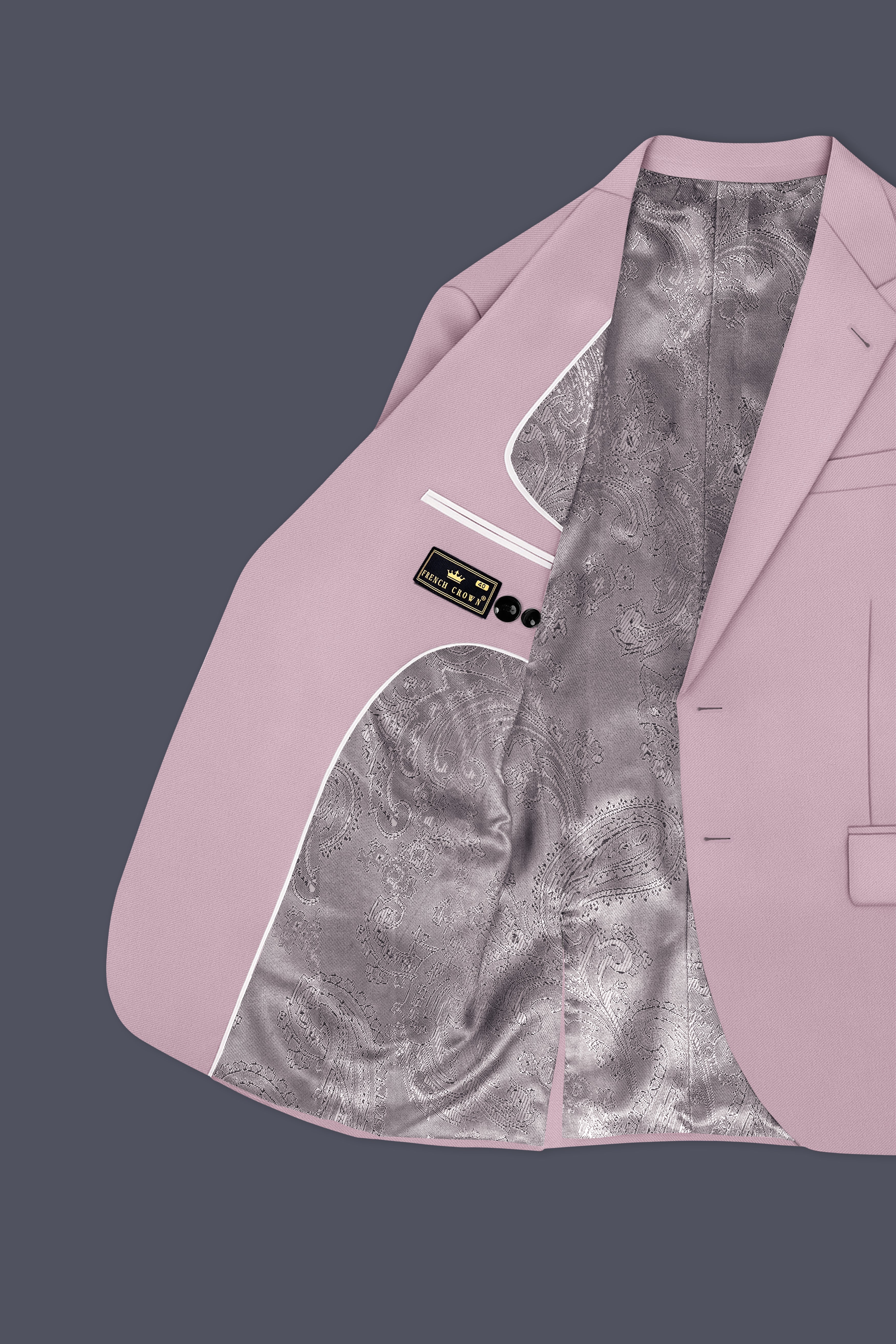 Allure-Korean Blossom Pink 4-Way Stretch Wrinkle-Free Wool Rich Single Breasted Blazer