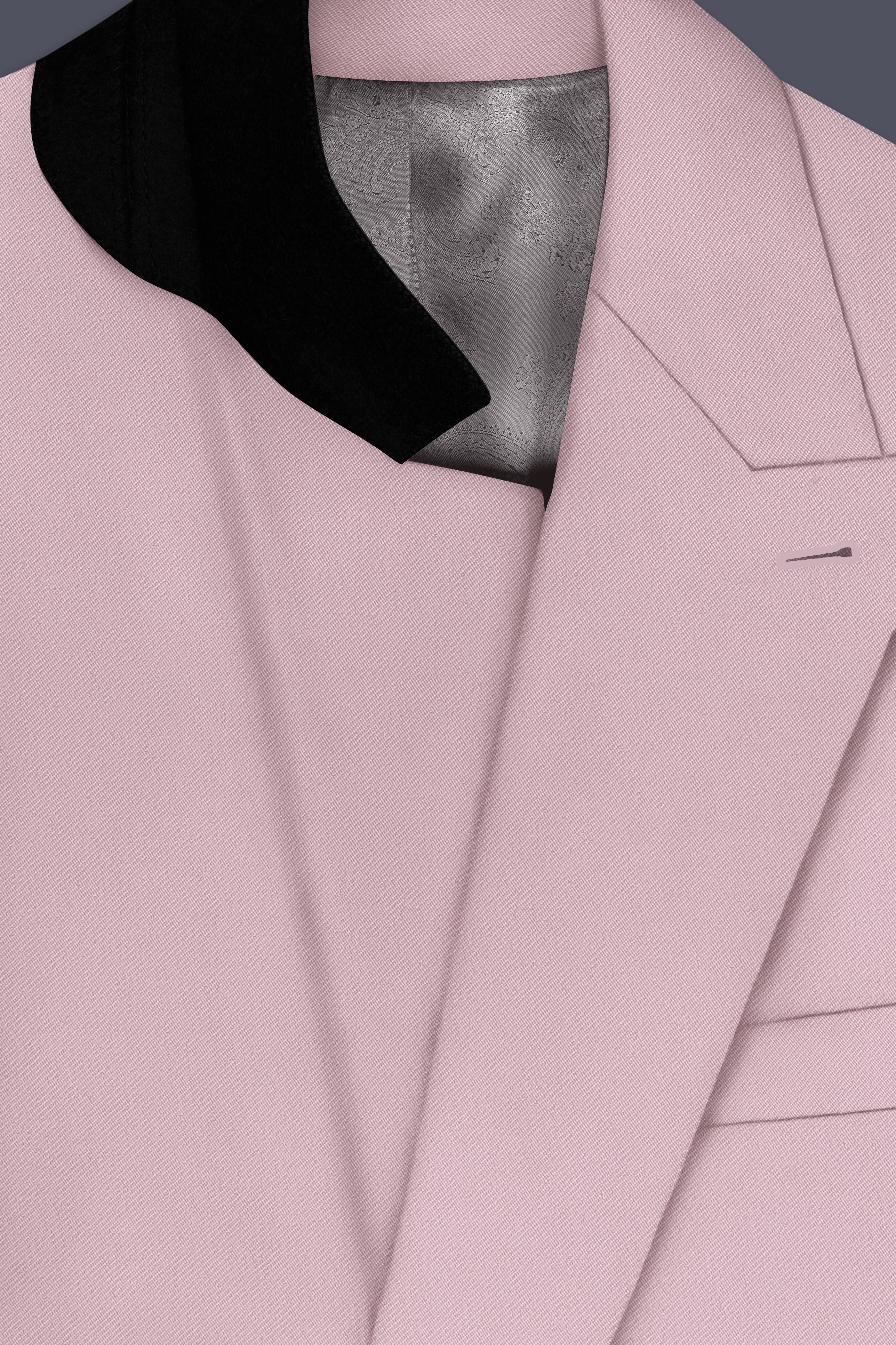 Allure-Korean Blossom Pink 4-Way Stretch Wrinkle-Free Wool Rich Double Breasted Blazer