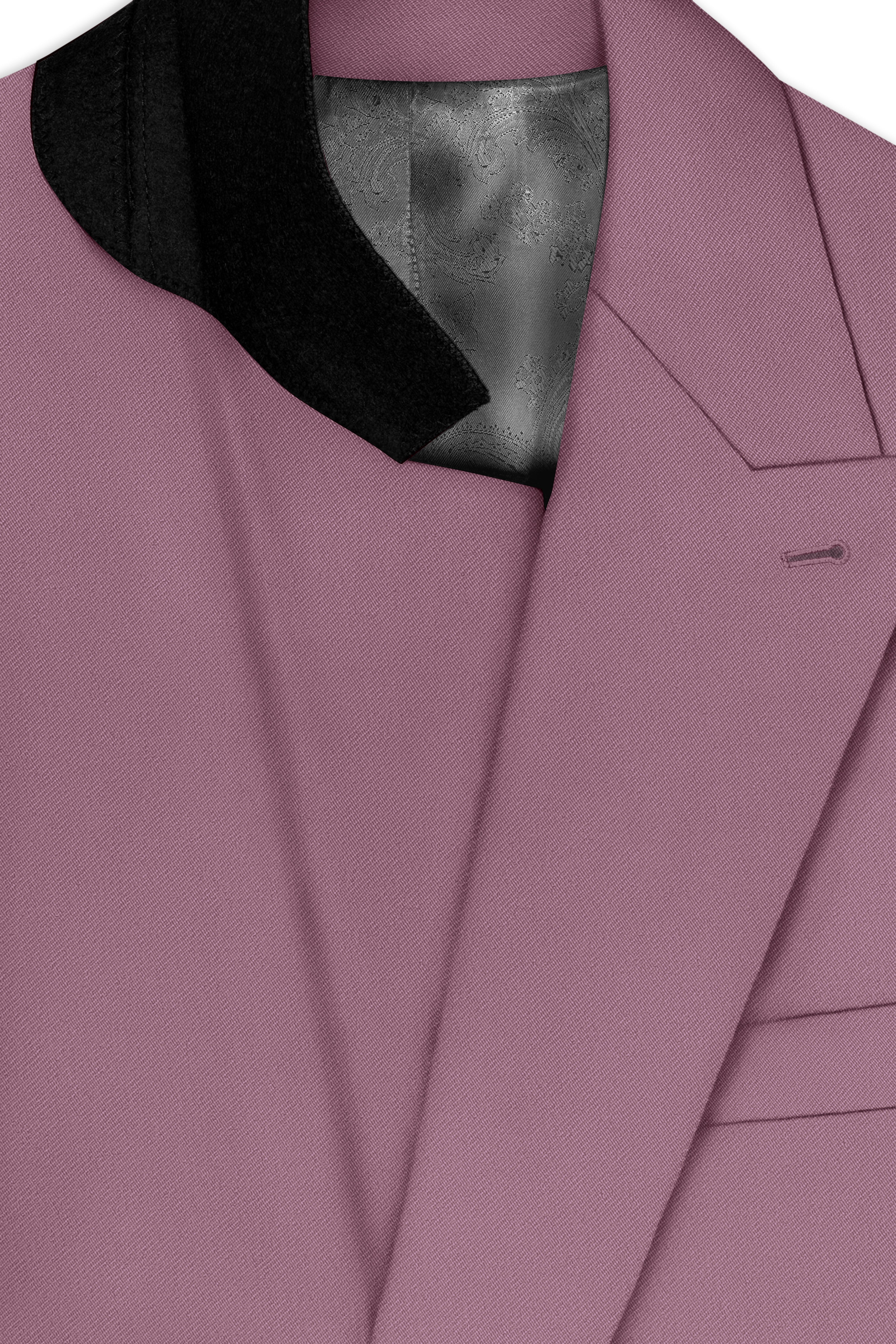 Rouge-Korean Opium Pink 4-Way Stretch Wrinkle-Free Wool Rich Double Breasted Blazer