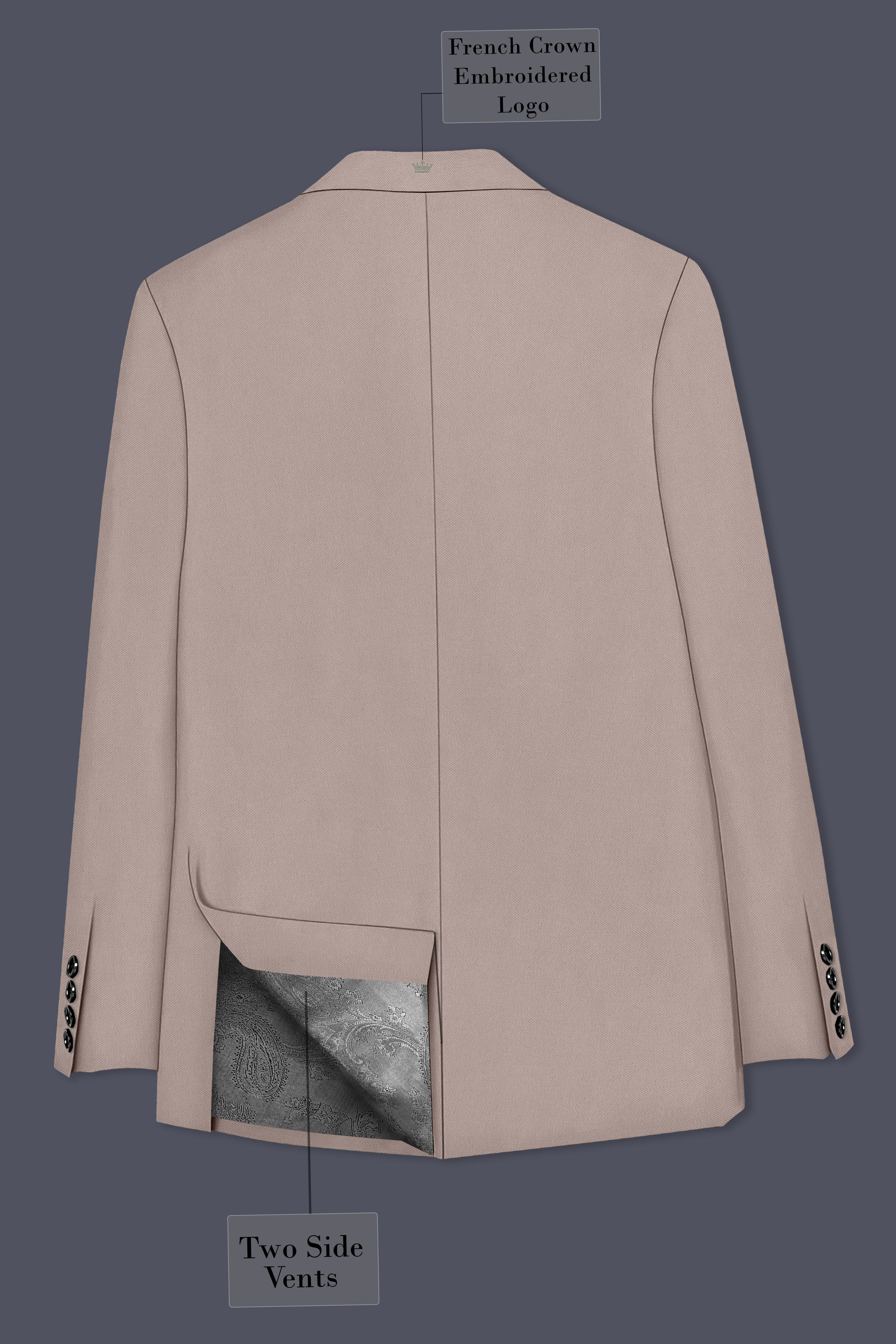 Fuchsia-Korean Spicy Pink 4-Way Stretch Wrinkle-Free Wool Rich Single Breasted Blazer