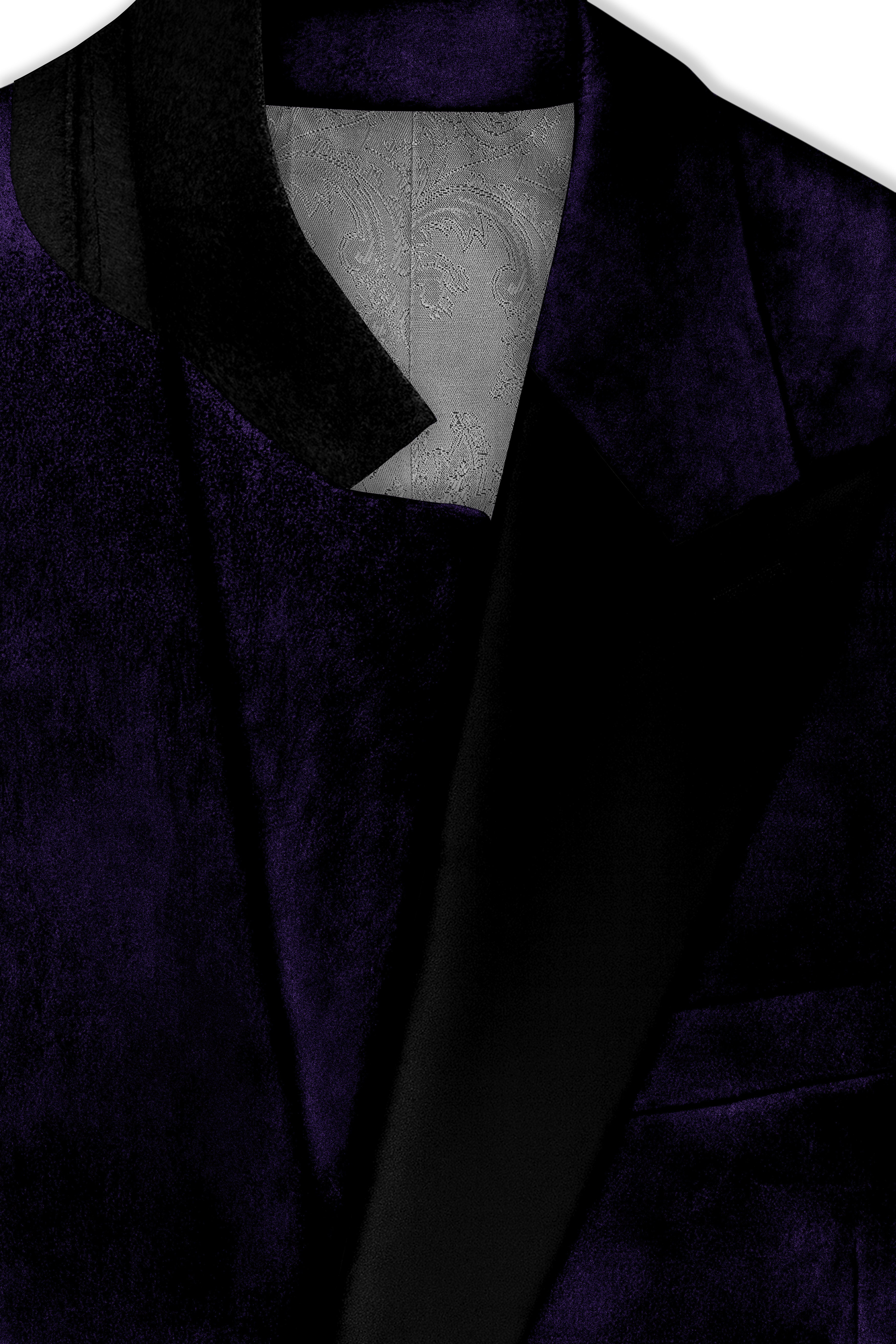 Virelle-Russian Purple Velvet Peak Lapel Tuxedo Blazer