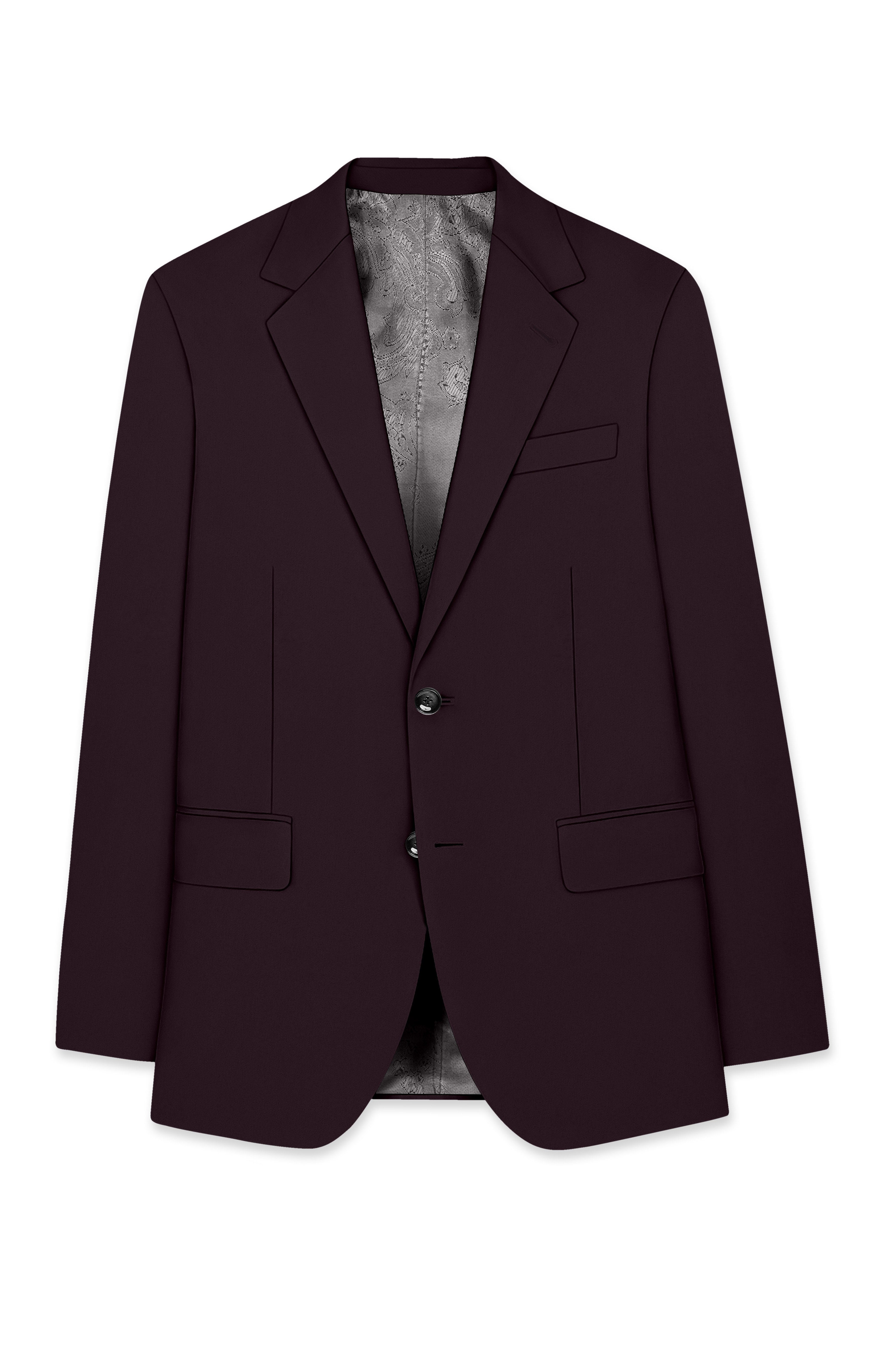 Imperial-Seal Brown Slight Stretch Subtle Sheen Poly-Viscose Single Breasted Blazer