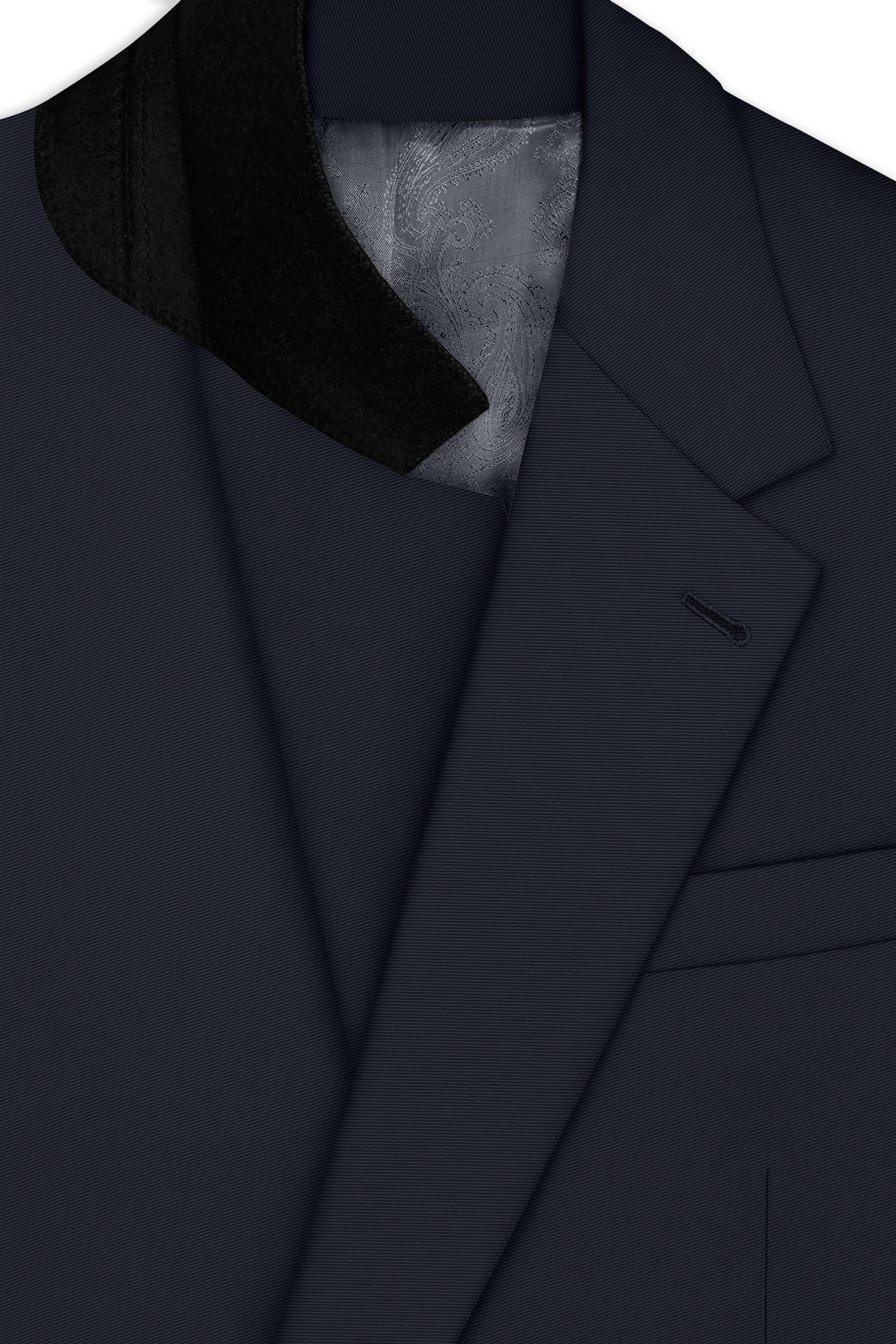 Sterling-Piano Gray Slight Stretch Subtle Sheen Poly-Viscose Single Breasted Blazer