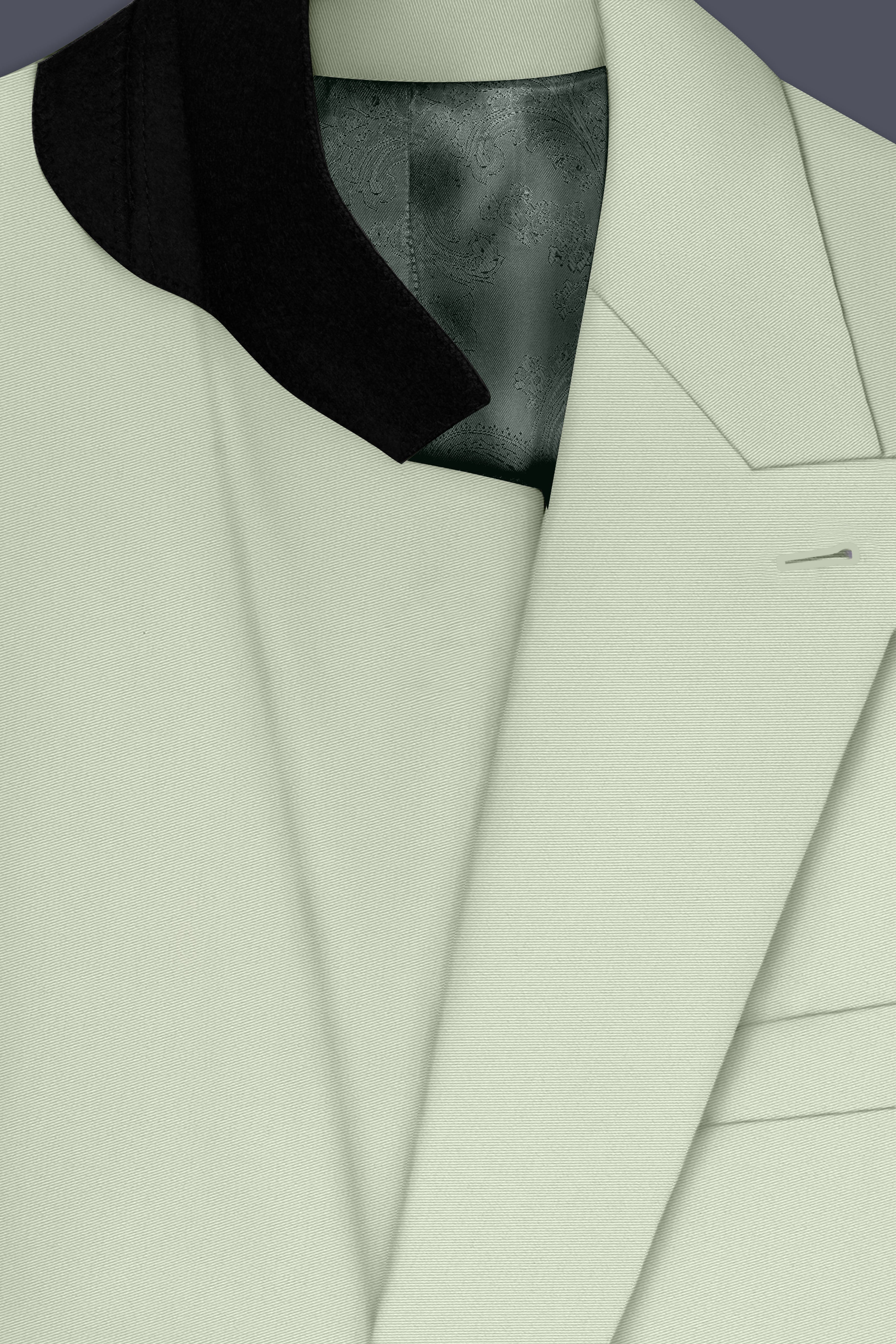 Breeze-Mint Green Slight Stretch Subtle Sheen Poly-Viscose Double Breasted Blazer