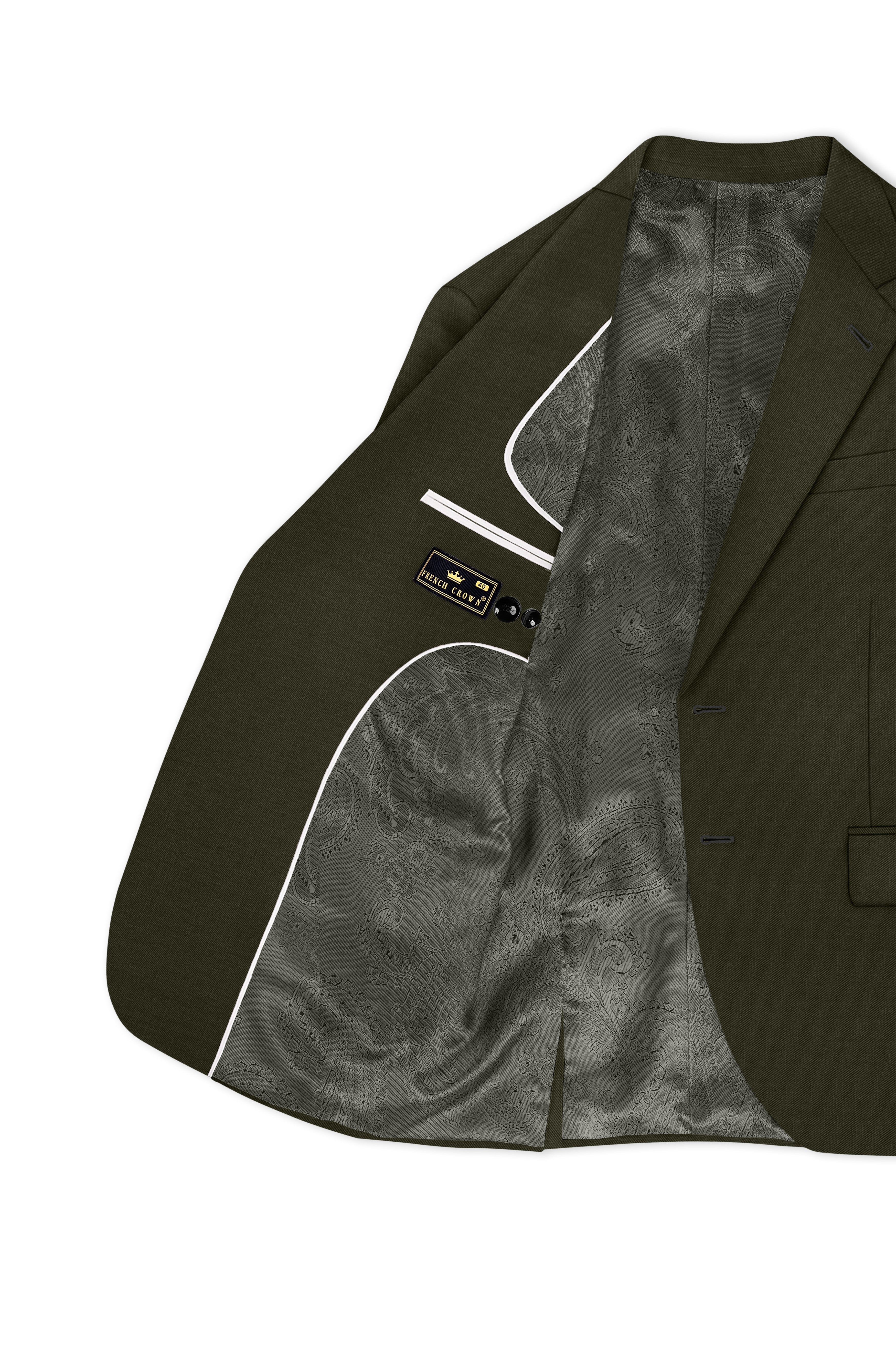 Mossley-Rangoon Green Wool Rich Slight Stretch Single Breasted Blazer