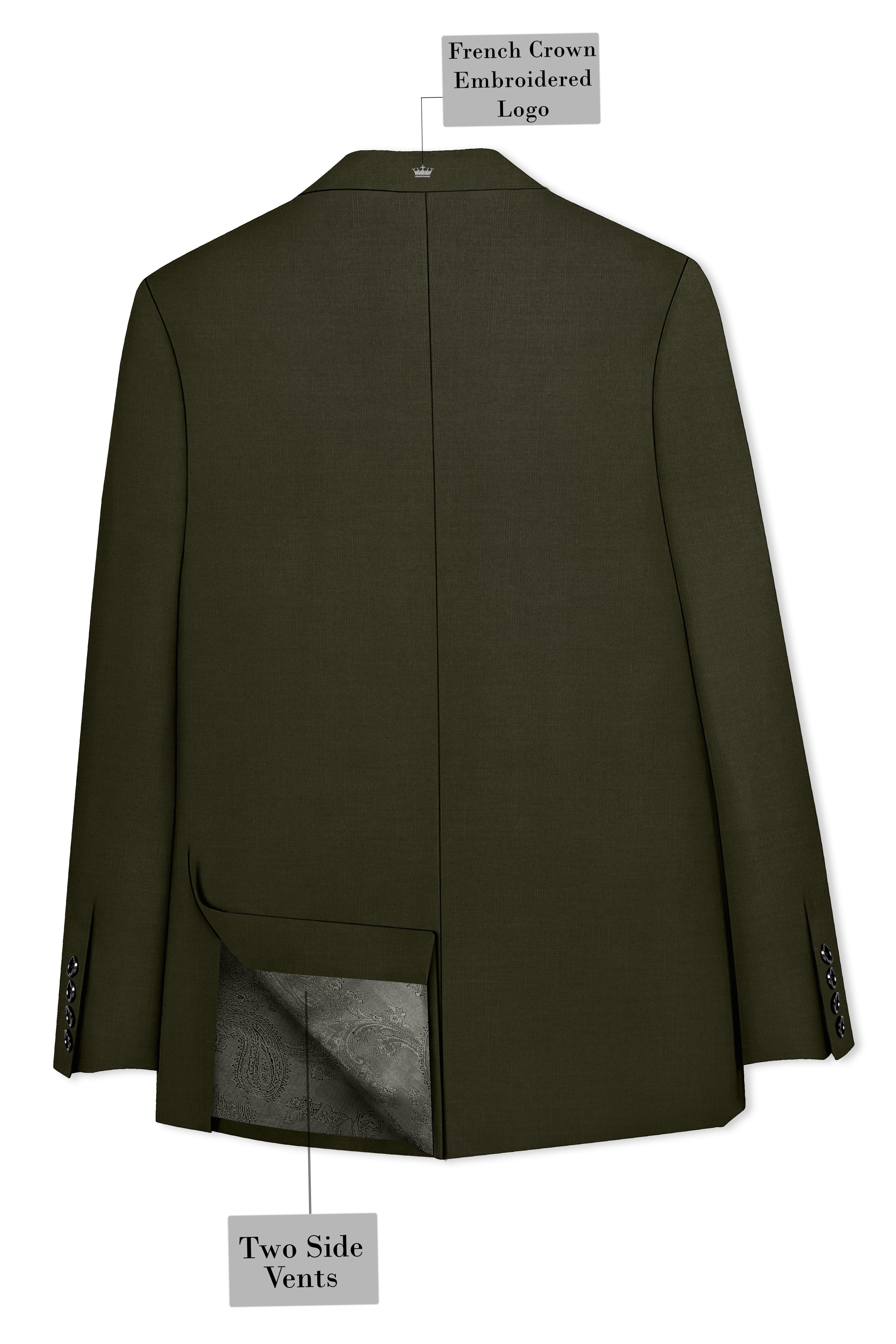 Mossley-Rangoon Green Wool Rich Slight Stretch Single Breasted Blazer