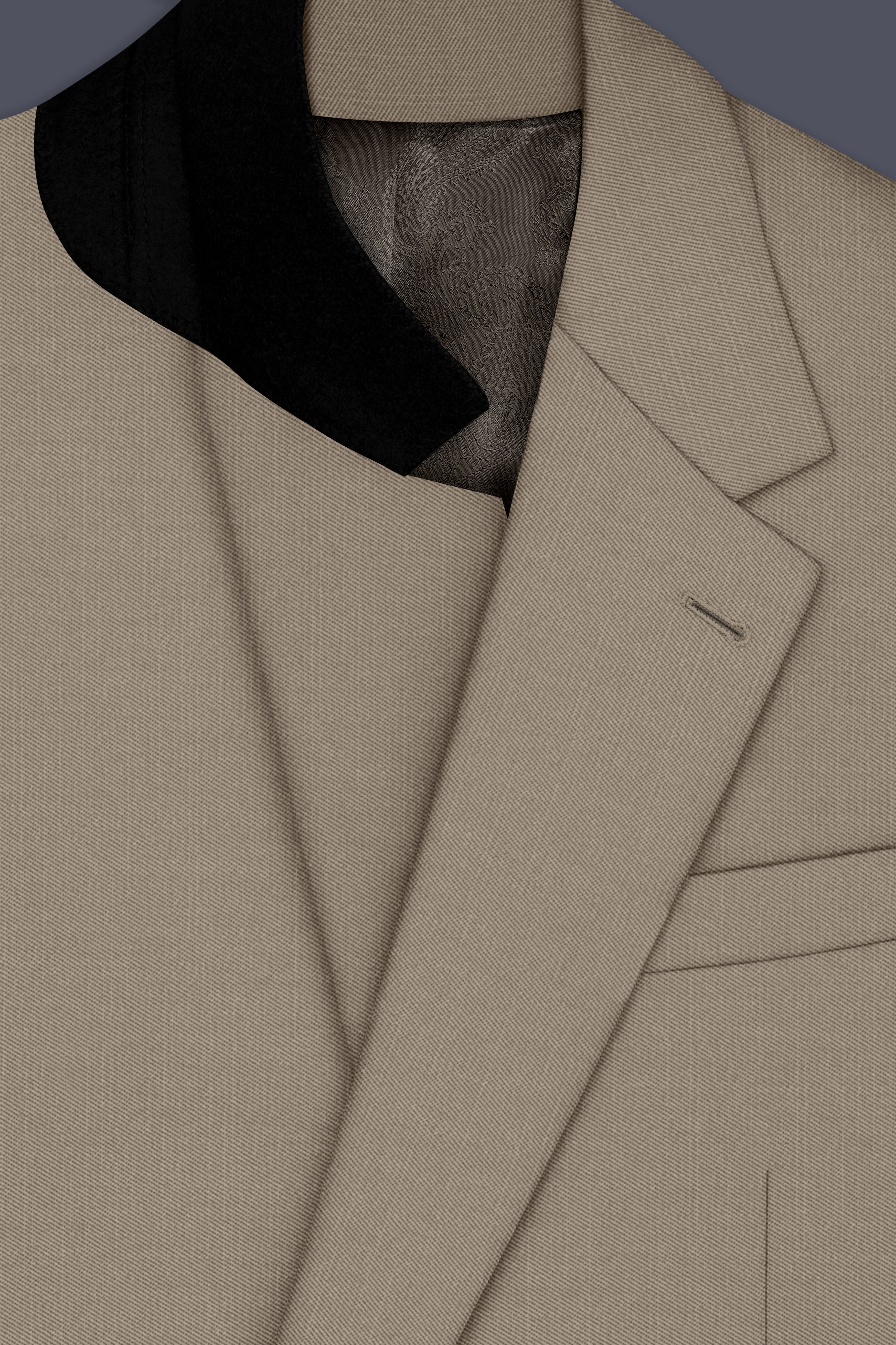Umber-Stonewall Brown Wool Rich Slight Stretch Single Breasted Blazer