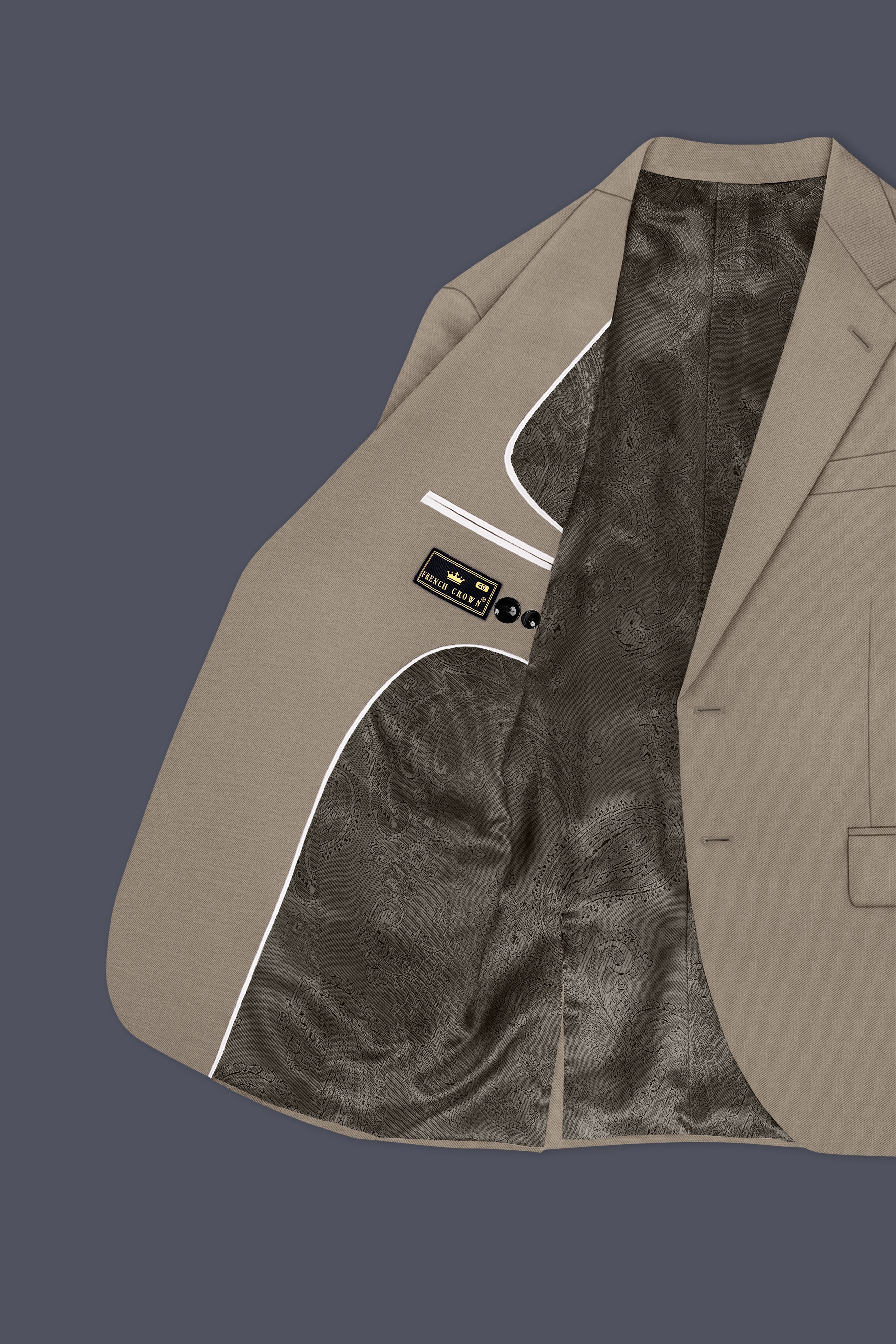 Umber-Stonewall Brown Wool Rich Slight Stretch Single Breasted Blazer