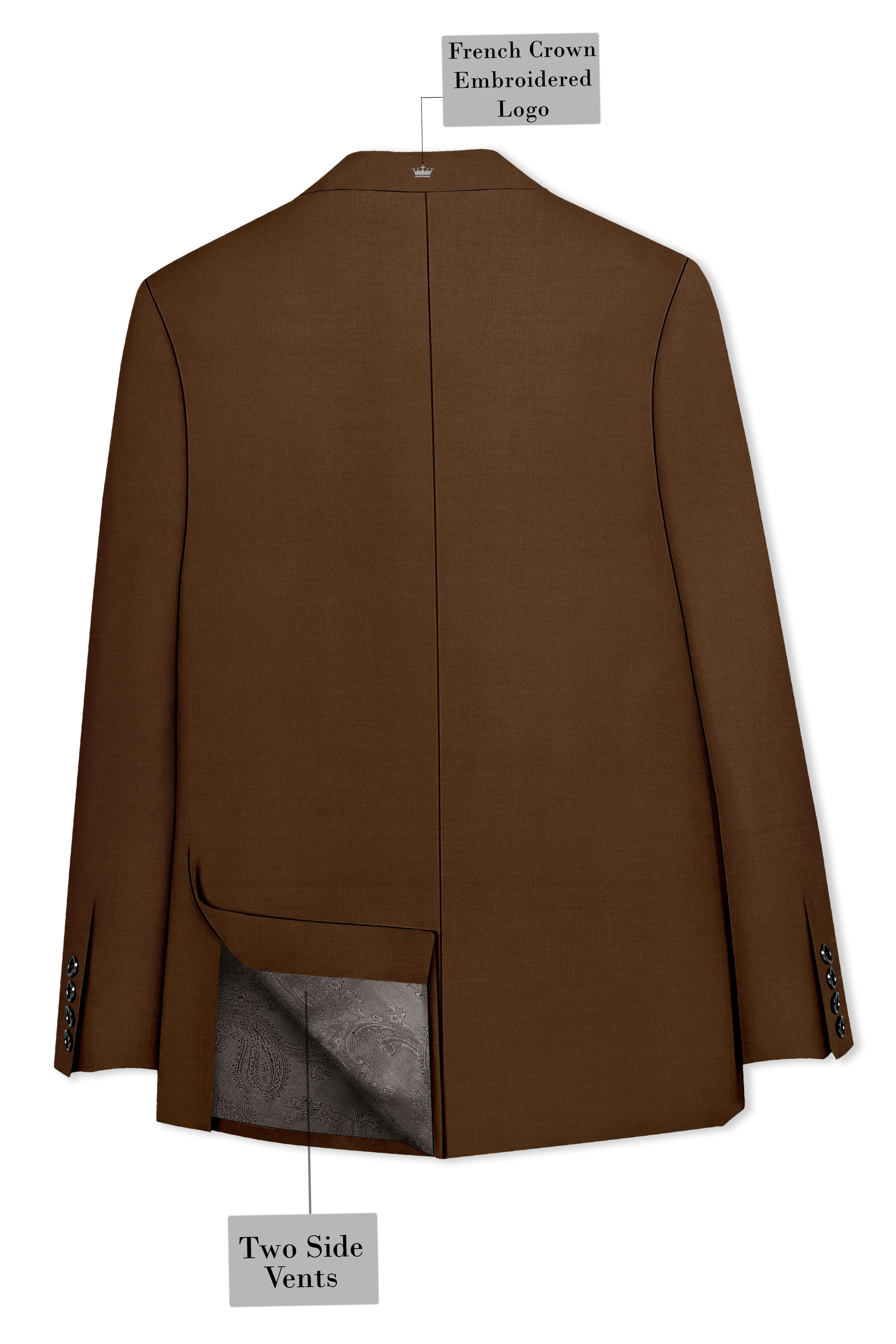 Havron-Derby Brown Wool Rich Slight Stretch Single Breasted Blazer