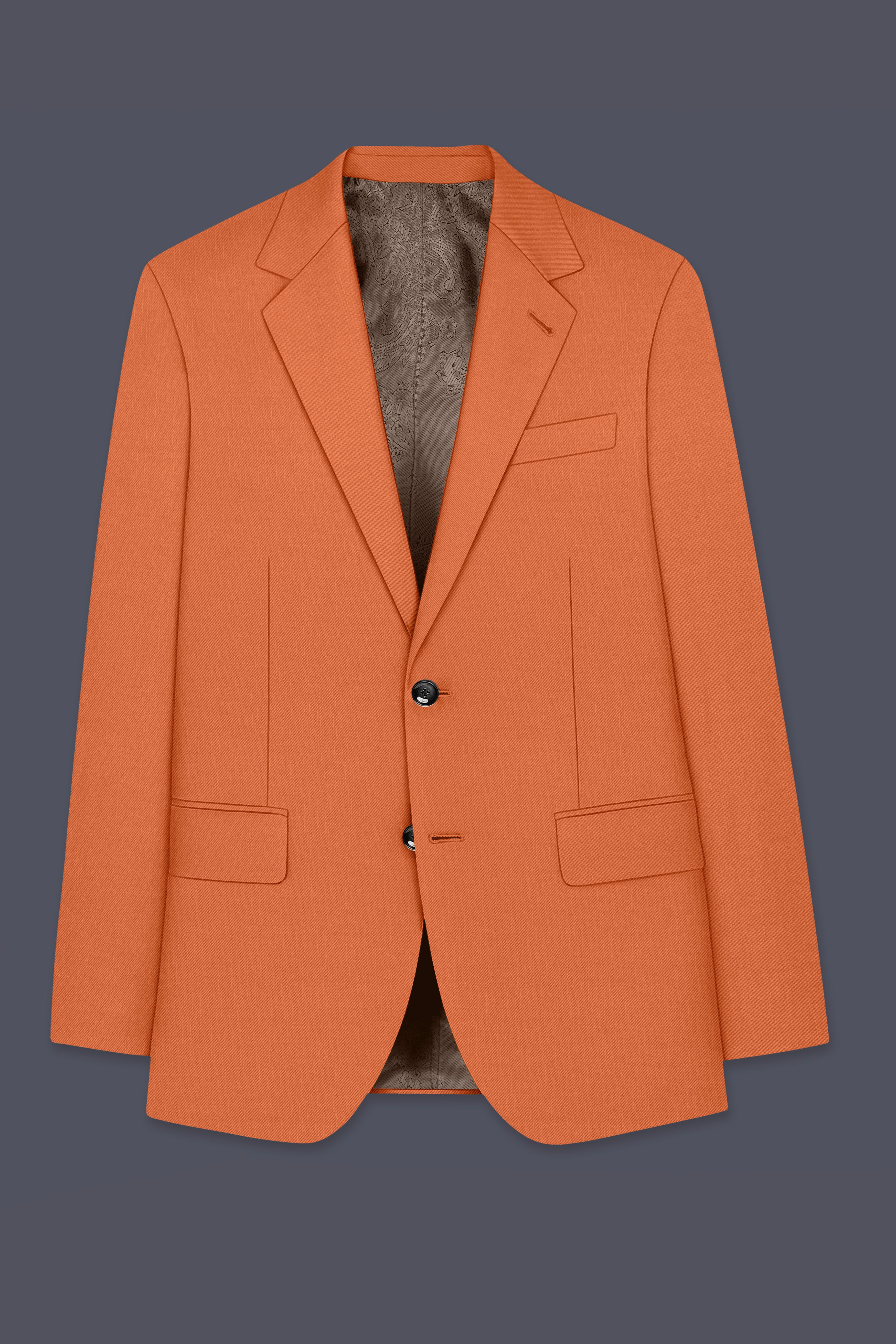 Prestige-Tuscany Orange Wool Rich Slight Stretch Single Breasted Blazer