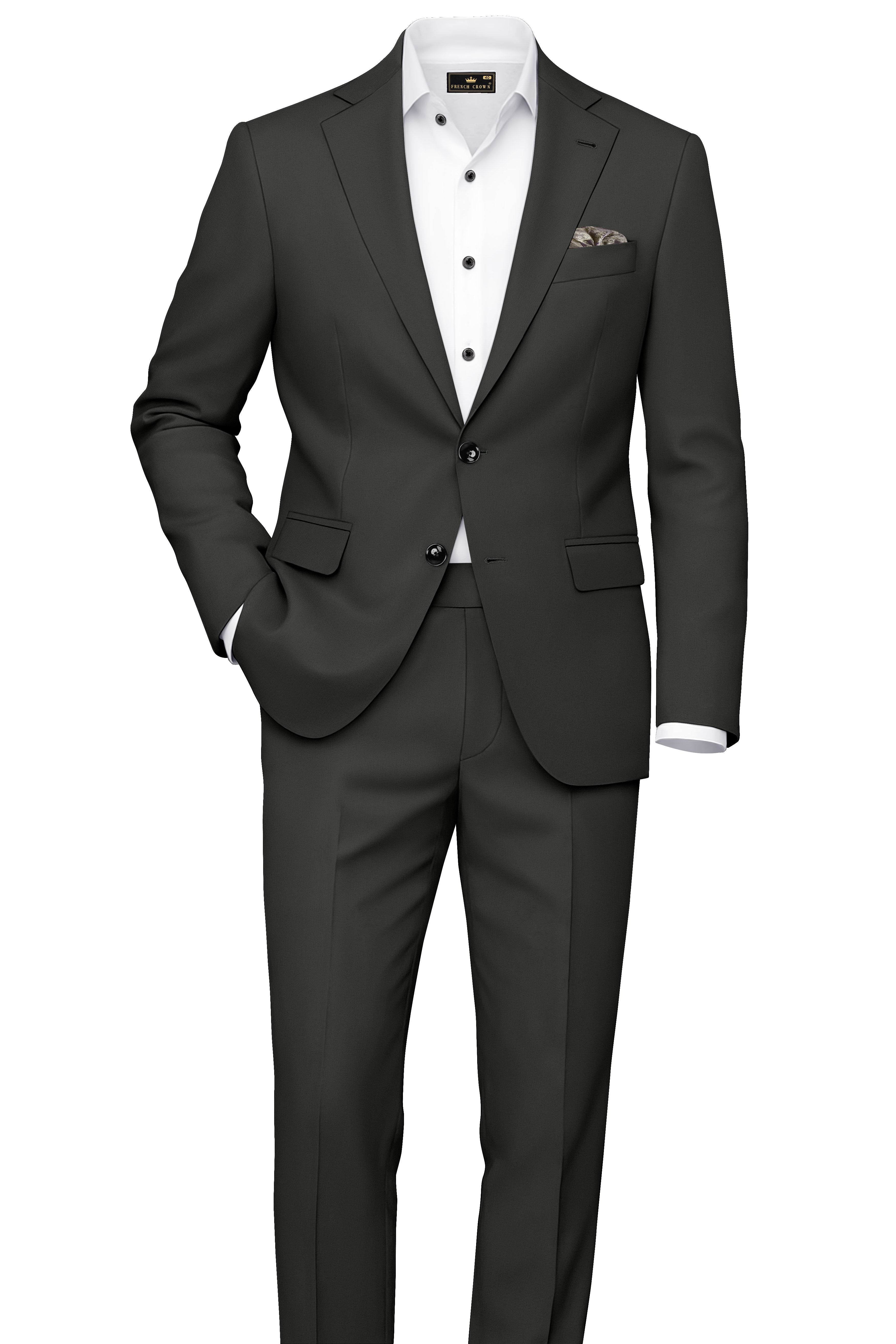 Emeron-Seaweed Green Slight Stretch Subtle Sheen Poly-Viscose Single Breasted Blazer