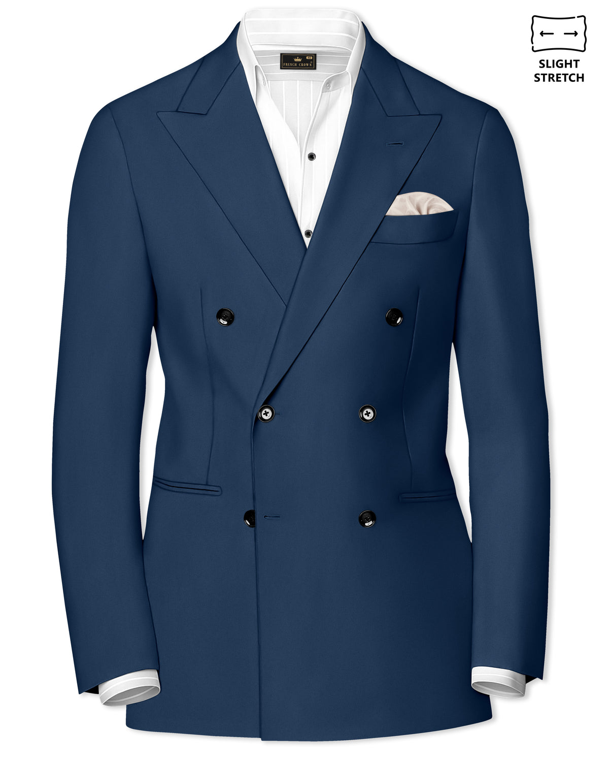 Azuron-Rhino Blue Solid Premium Poly-Viscose Single Breasted Blazer For ...