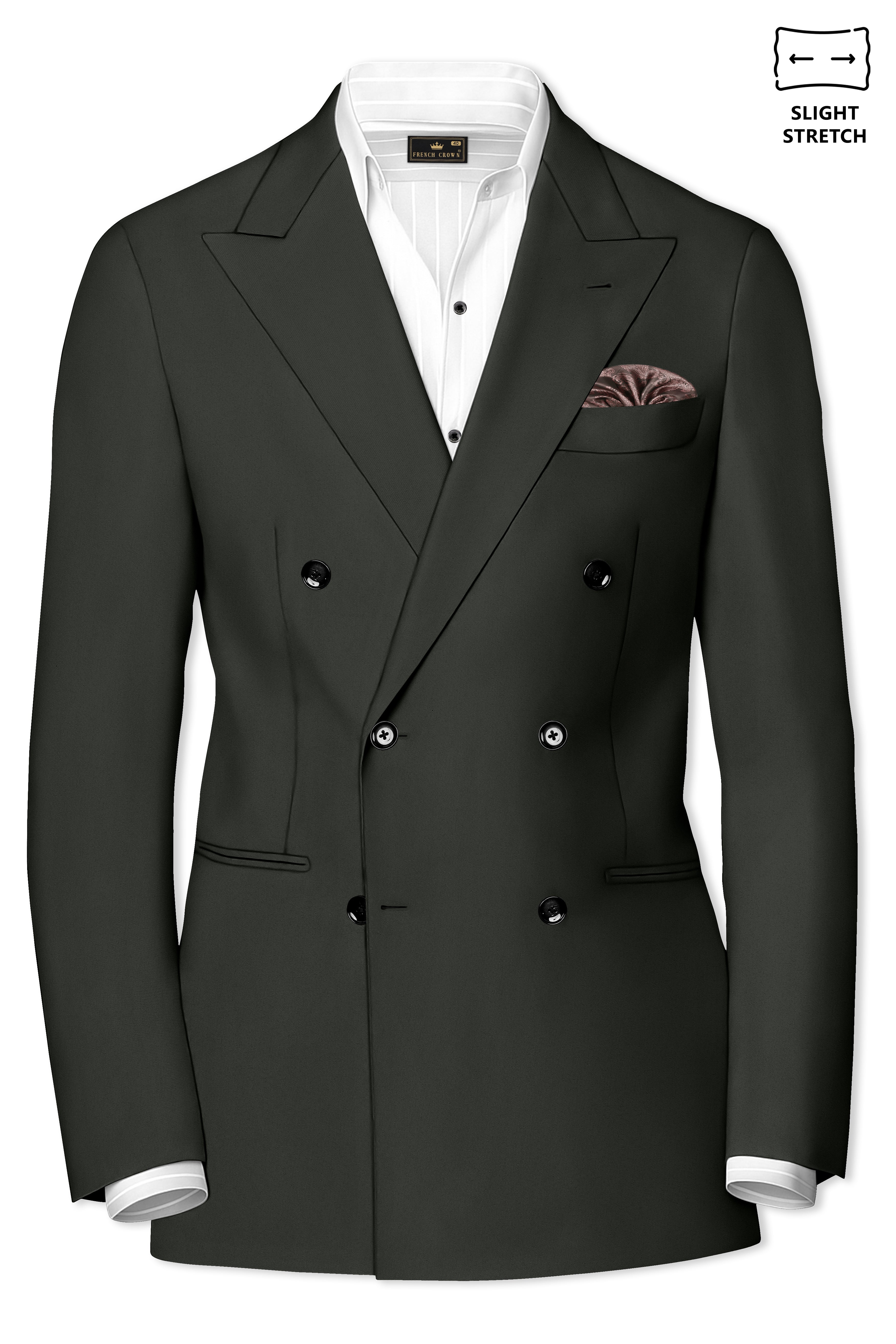 専用 渋谷 Time is on BUTTON DOUBLE BREASTED HBDesign Men's Double-Breasted Peak Lapel Six-Button Black Striped