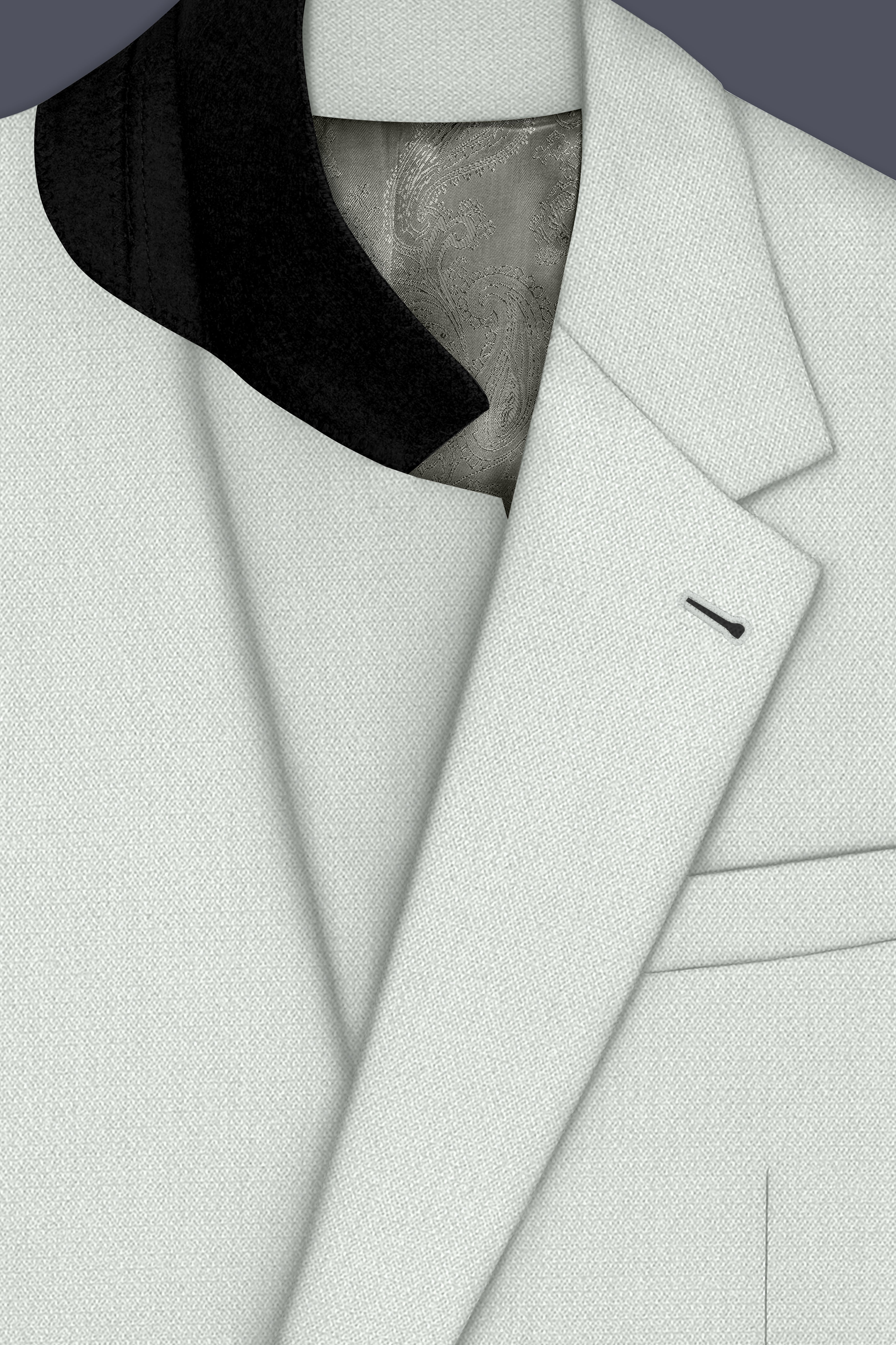 Regent-Noble Gray Diamond Textured Wool Rich Slight Stretch Single Breasted Blazer