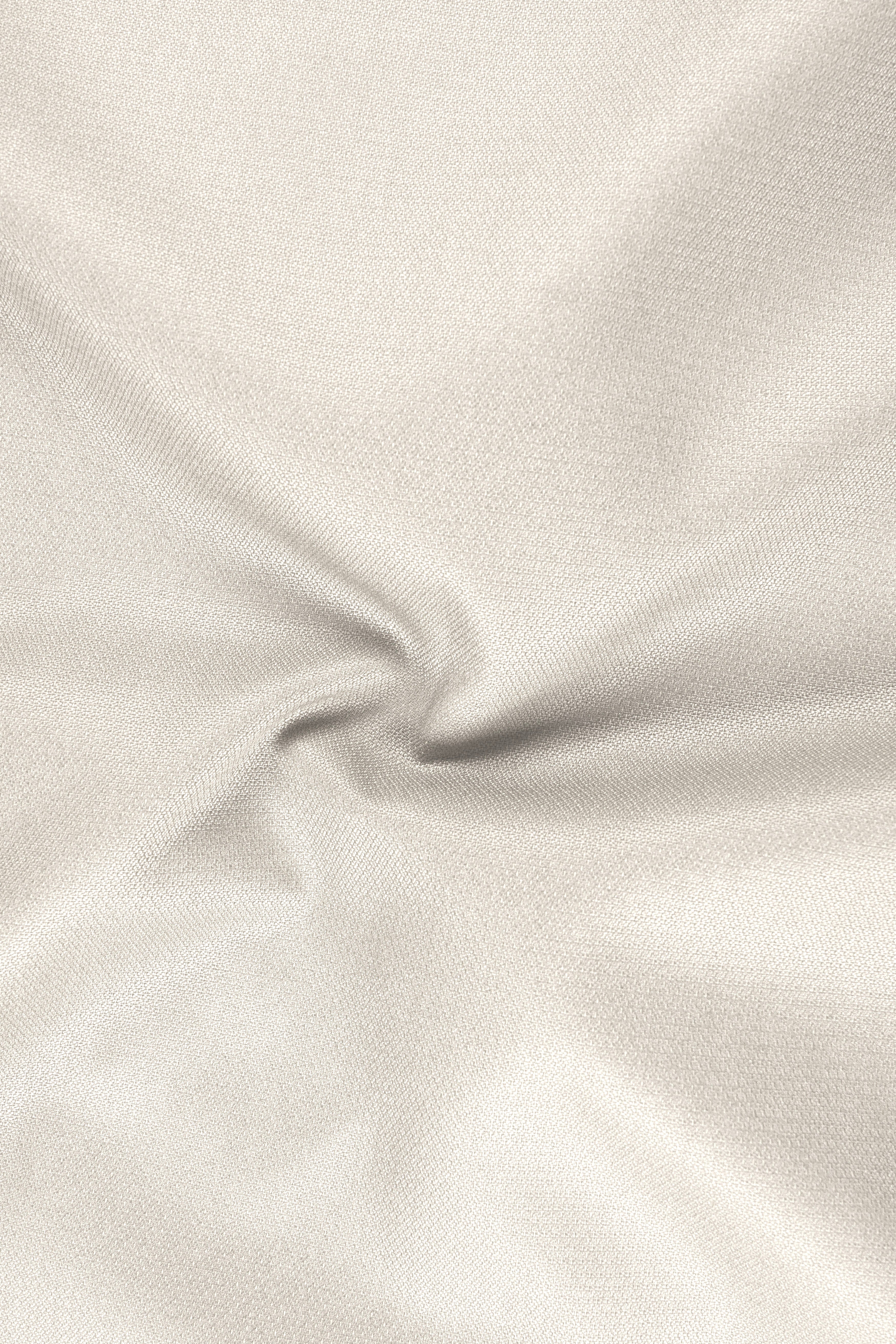 Ecru-Merino Off White Diamond Textured Wool Rich Slight Stretch Single Breasted Blazer