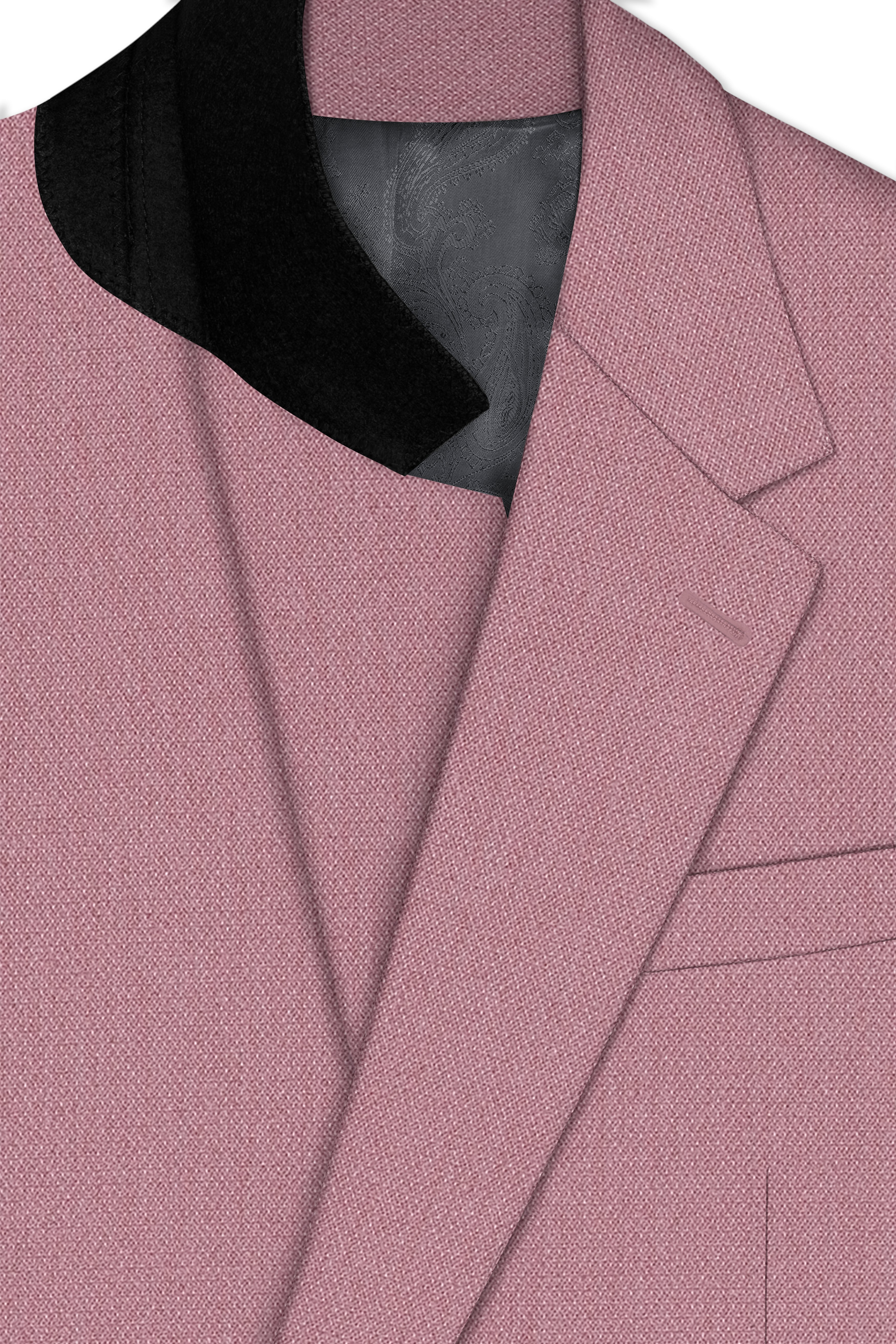 Aurore-Brandy Rose Pink Diamond Textured Premium Wool Rich Single