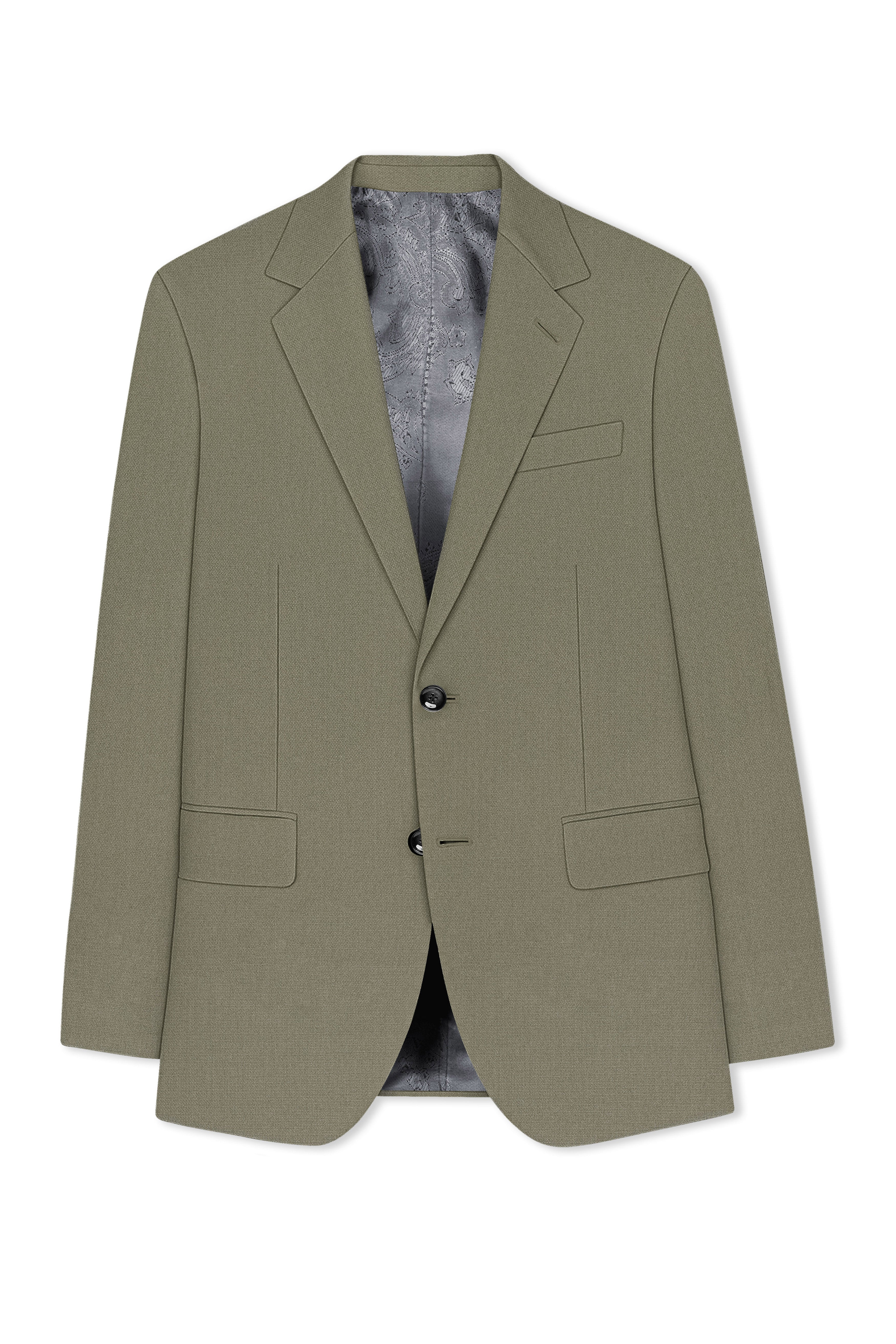 Verdo-Pablo Green Diamond Textured Wool Rich Slight Stretch Single Breasted Blazer