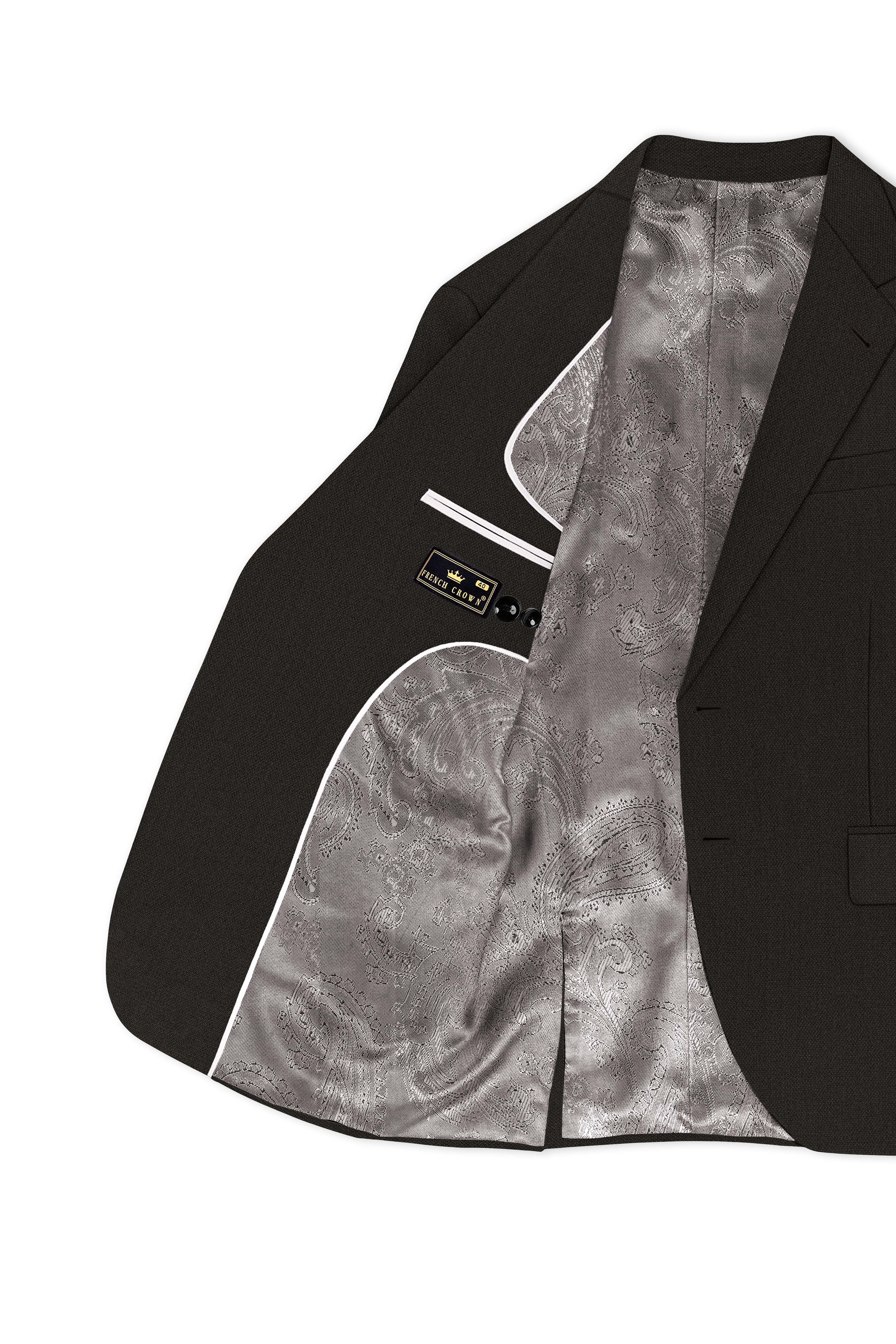 Velaro-Rangoon Green Diamond Textured Wool Rich Slight Stretch Single Breasted Blazer