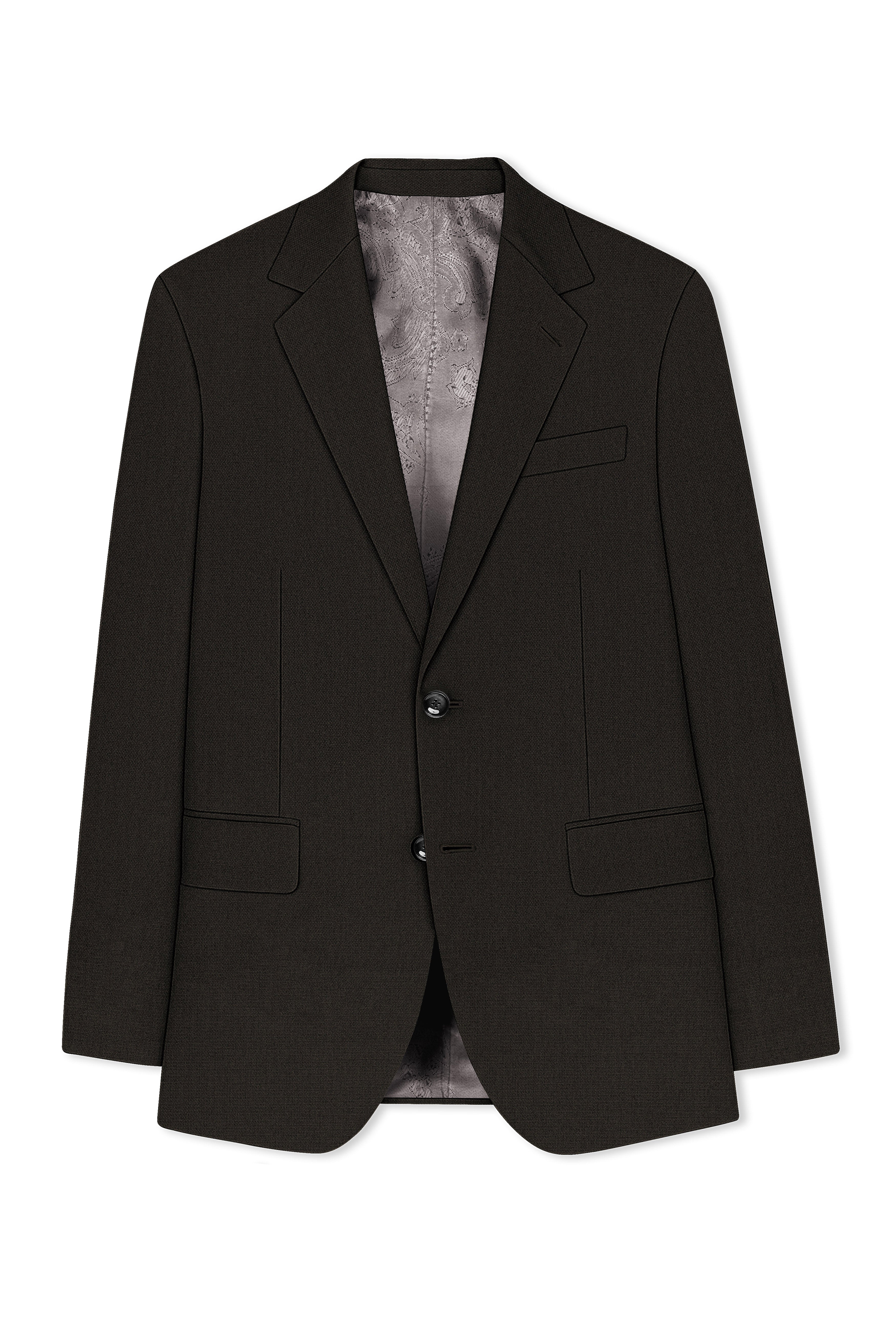 Velaro-Rangoon Green Diamond Textured Wool Rich Slight Stretch Single Breasted Blazer