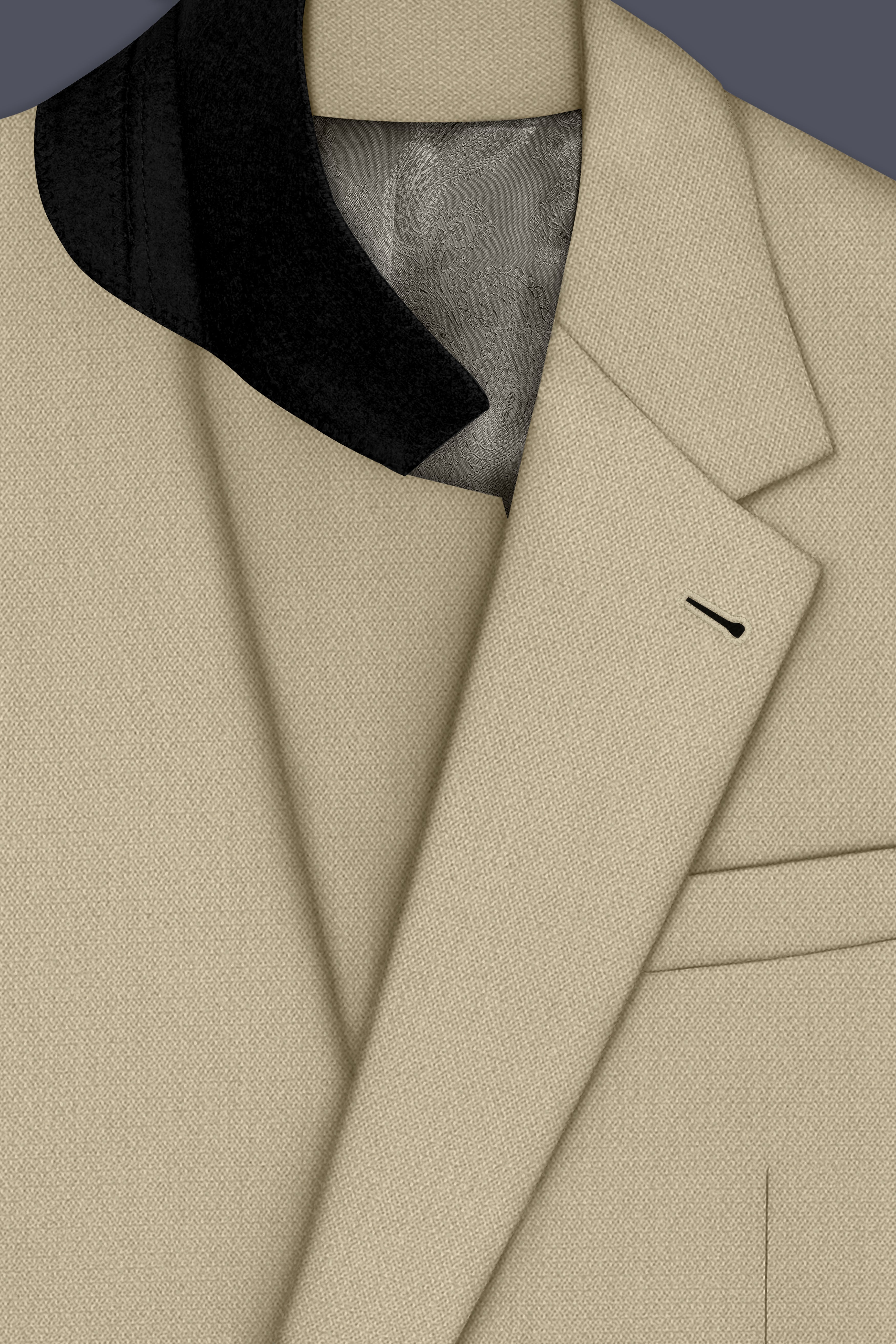 Sienna-Malta Cream Diamond Textured Wool Rich Slight Stretch Single Breasted Blazer